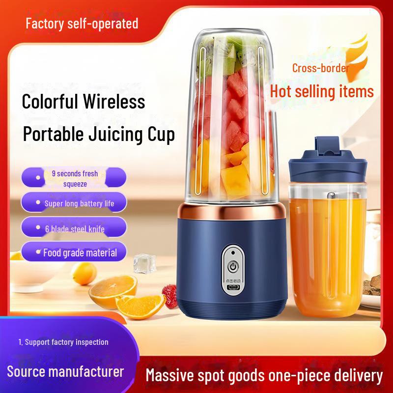 Perfect choice for your home Draagbare multifunctionele sapcentrifuge voor studenten en thuisgebruik single cup without lid blauw