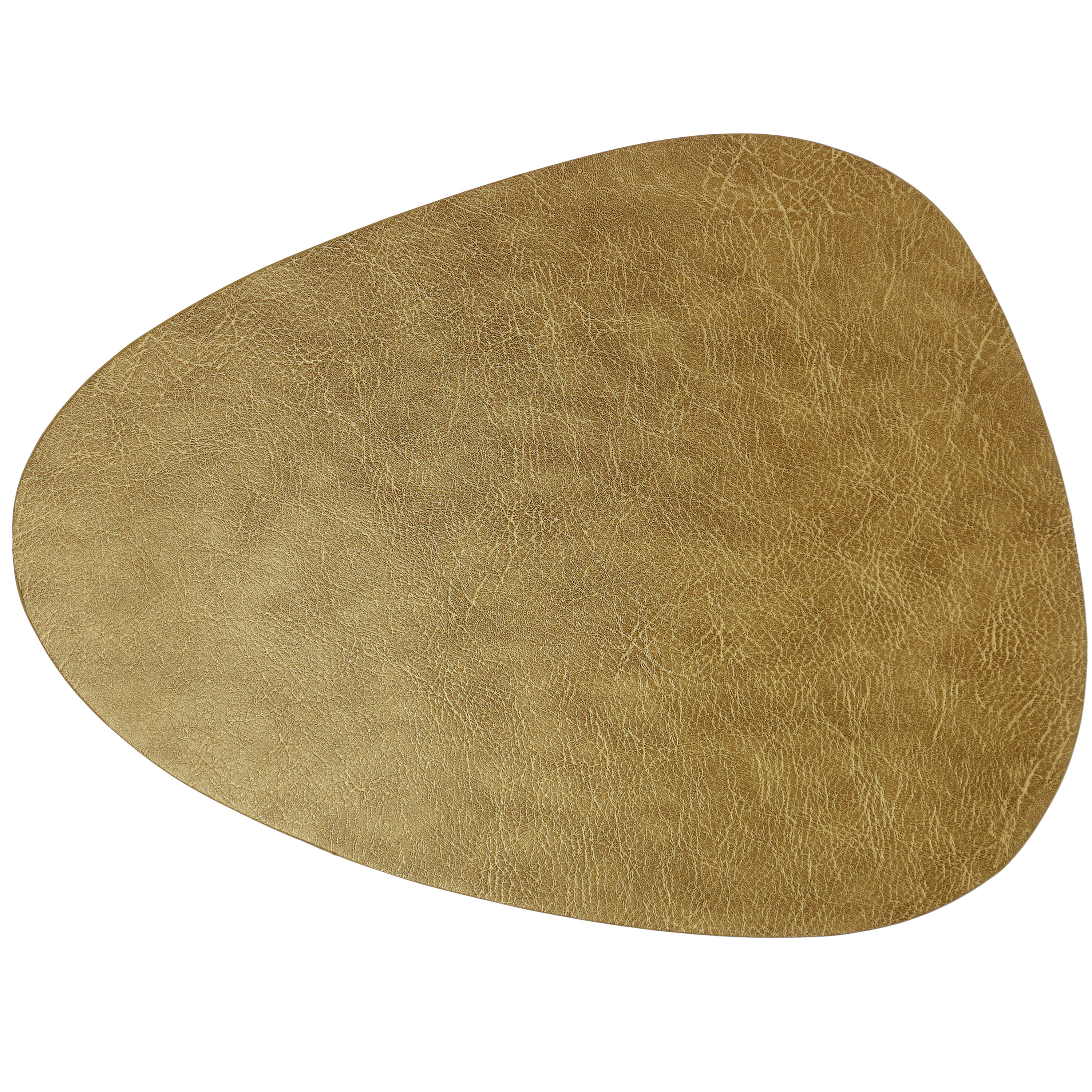 Unique Living placemats Floris lederlook - 1x - x 30 cm - goud - PU leather - tafel -
