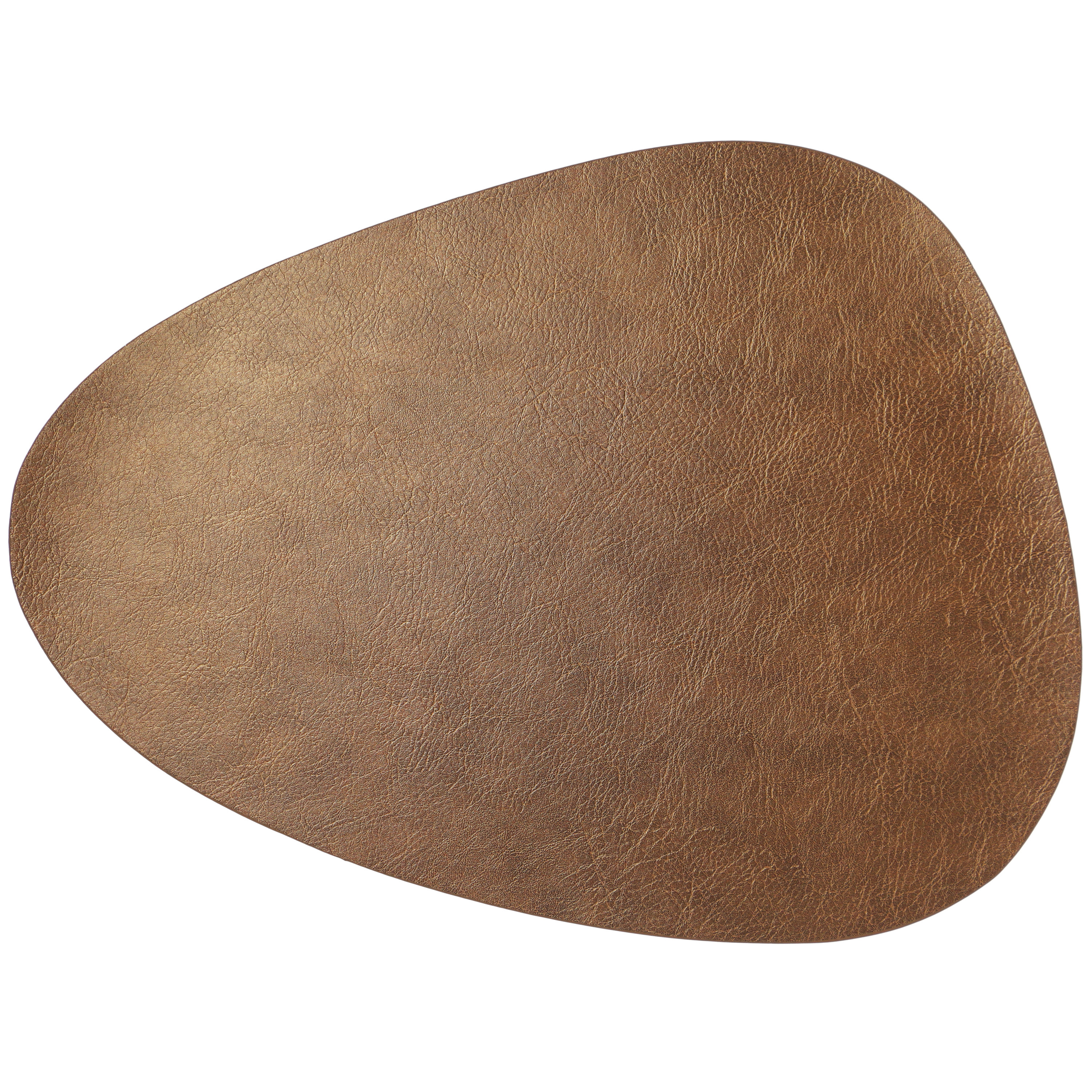 Unique Living placemats Floris lederlook - 1x - x 30 cm - koper - PU leather - tafel -