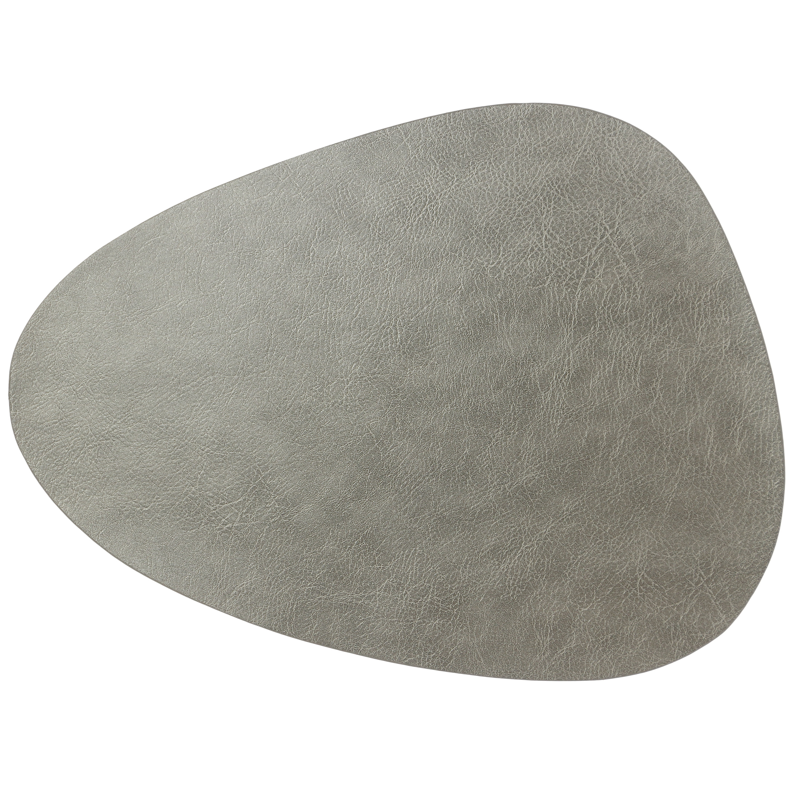 Unique Living placemats Floris lederlook - 1x - x 30 cm - zilver - PU leather - tafel -