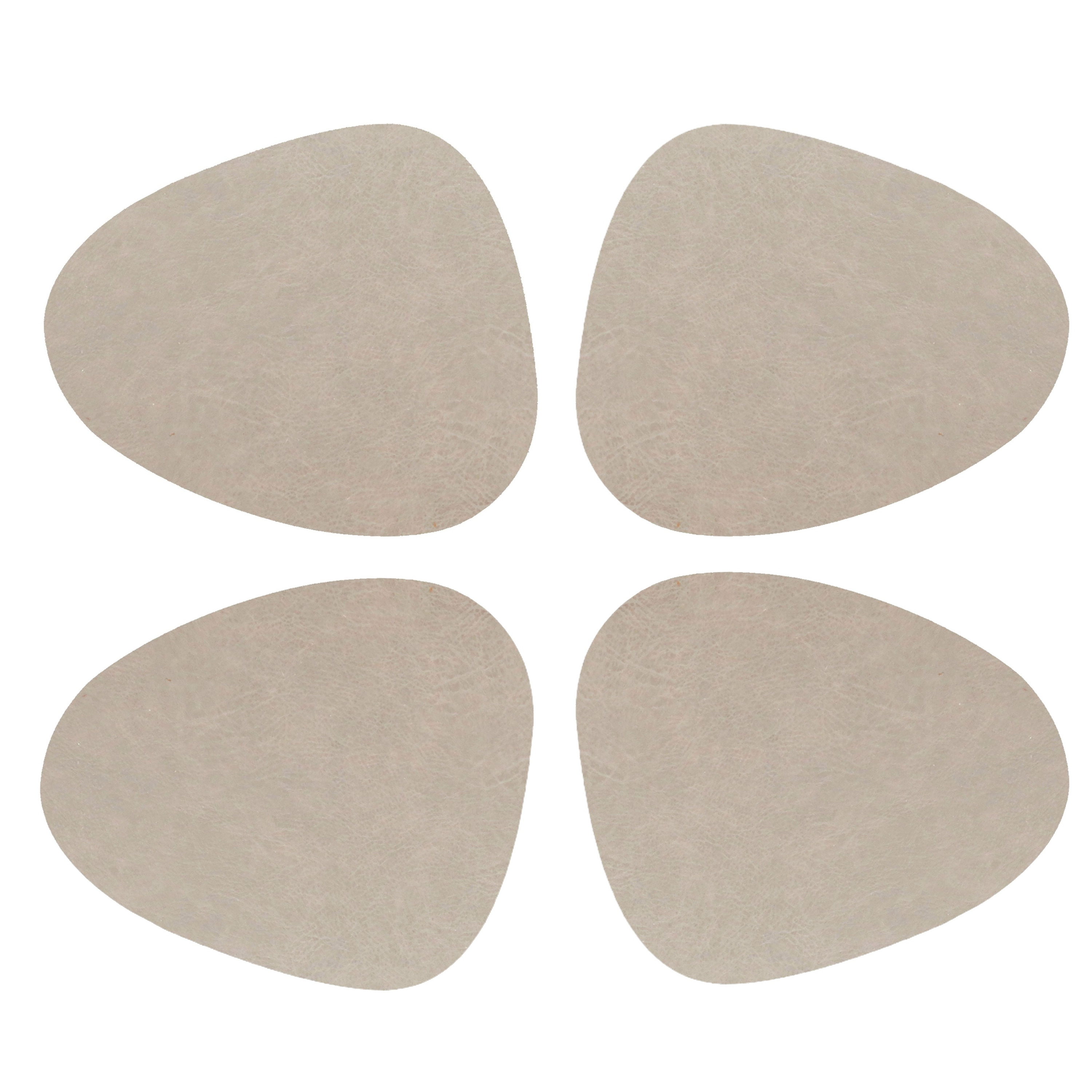 Unique Living placemats Floris lederlook - 8x - x 30 cm - beige - PU leather - tafel -
