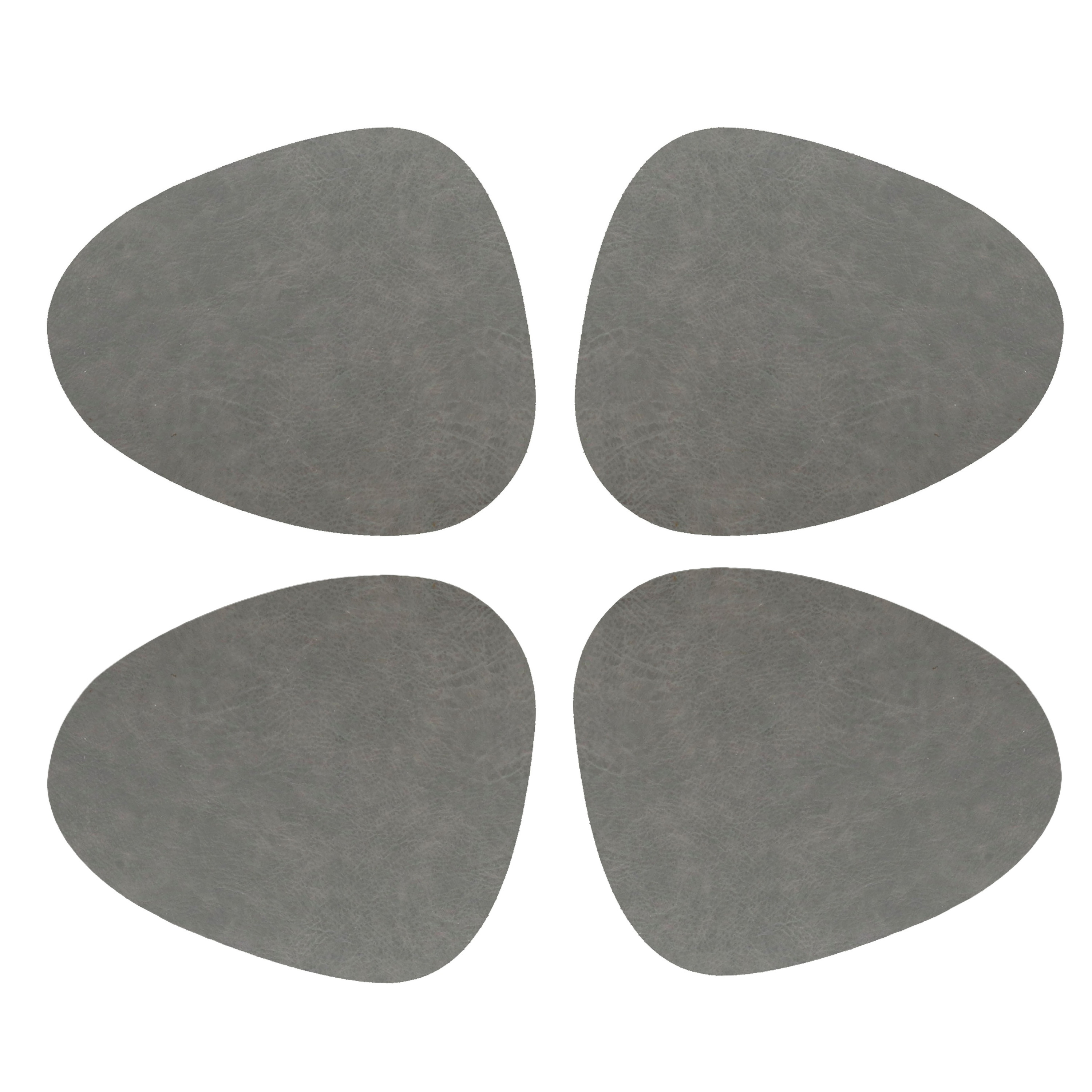 Unique Living placemats Floris lederlook - 8x - x 30 cm - donkergrijs - PU leather - tafel onderl -