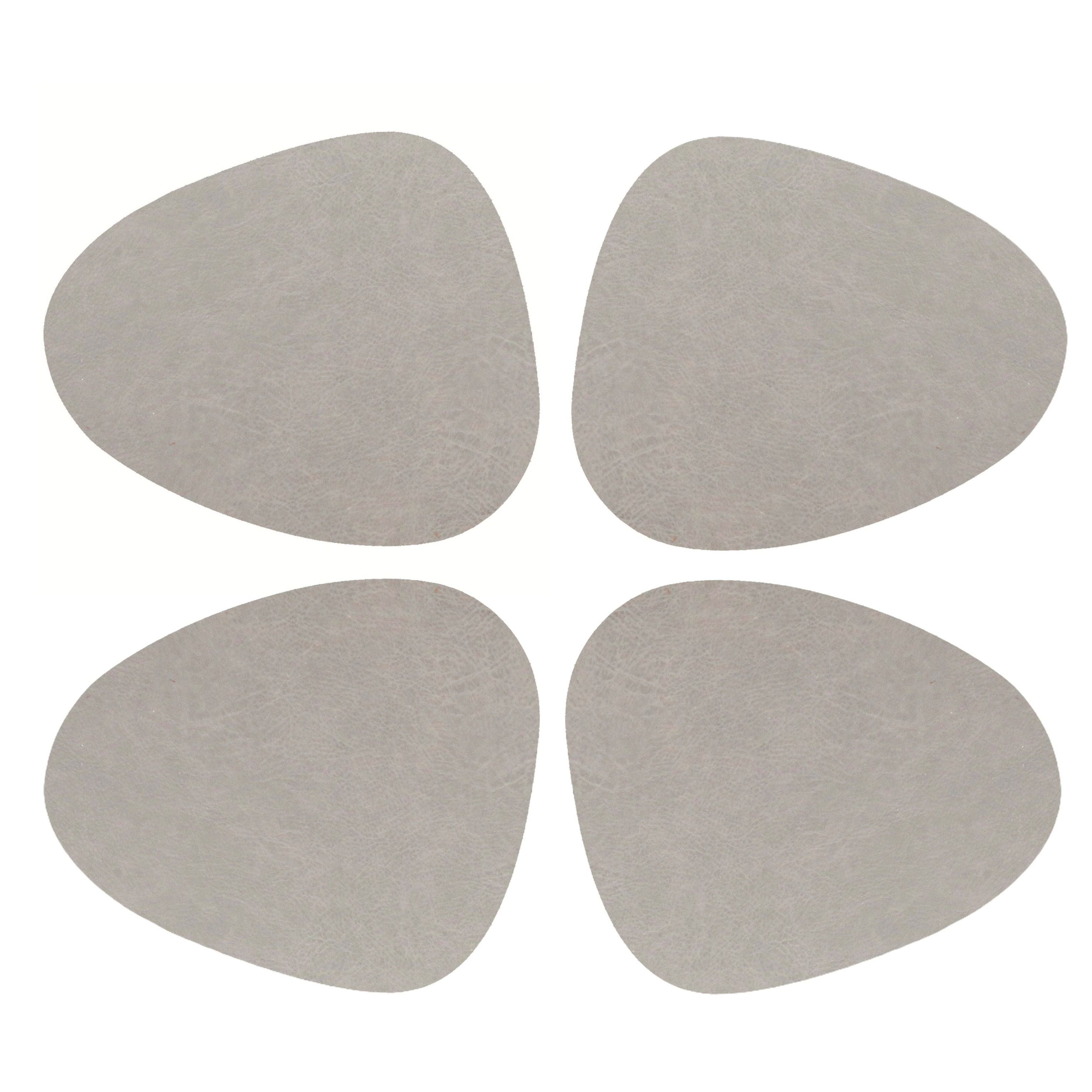 Unique Living placemats Floris lederlook - 8x - x 30 cm - lichtgrijs - PU leather - tafel -