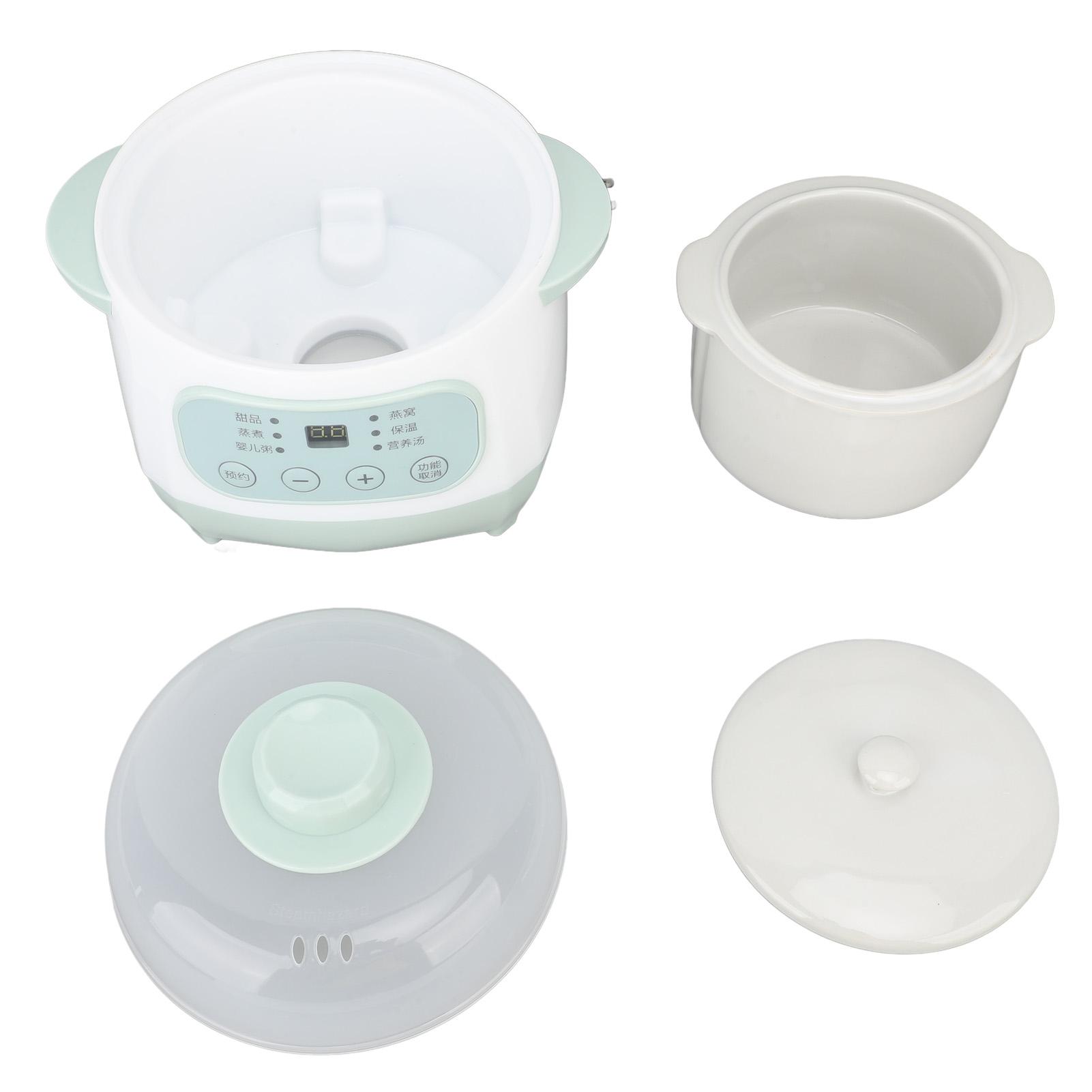 Tooarts 200W 1L slowcooker met keramische binnenpan, timing groen, gelijkmatige verwarming, elektrische slowcooker L