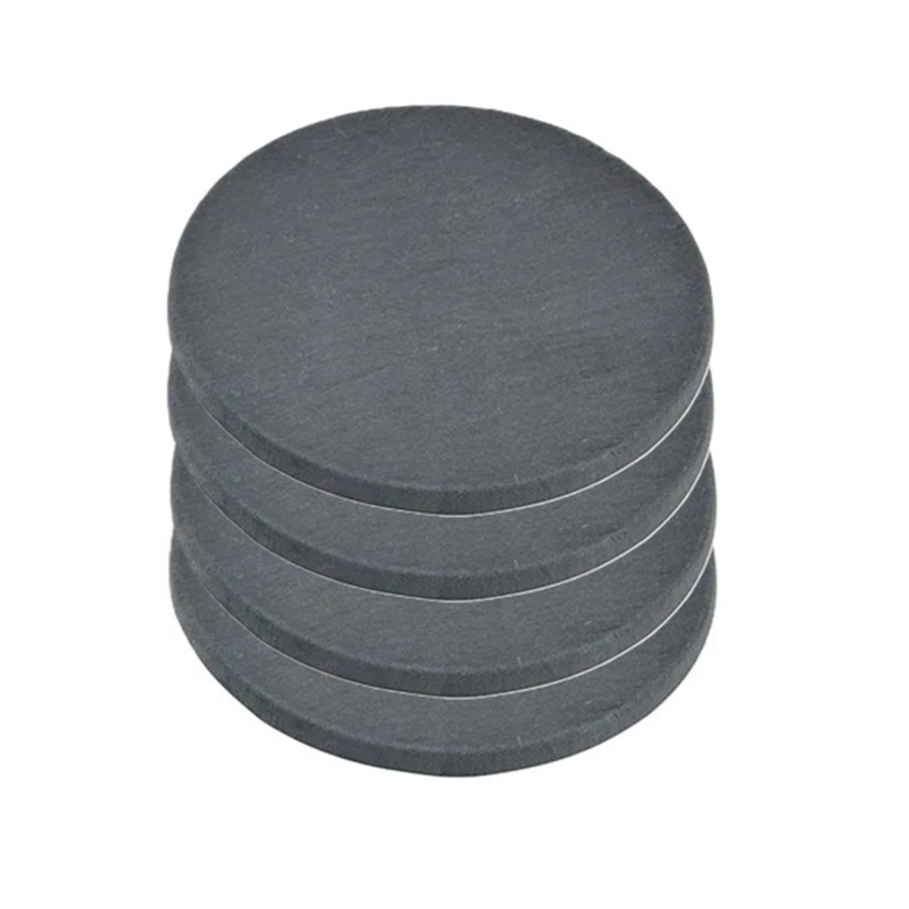 5five Onderzetters voor glazen - 4x stuks - rond - Leisteen - 10 x 0.8 cm -