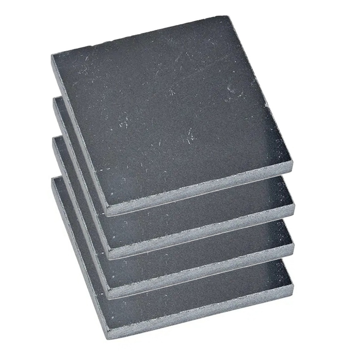 5five Onderzetters voor glazen - 4x stuks - vierkant - Marmer - grijs - 10 x 0.8 cm -