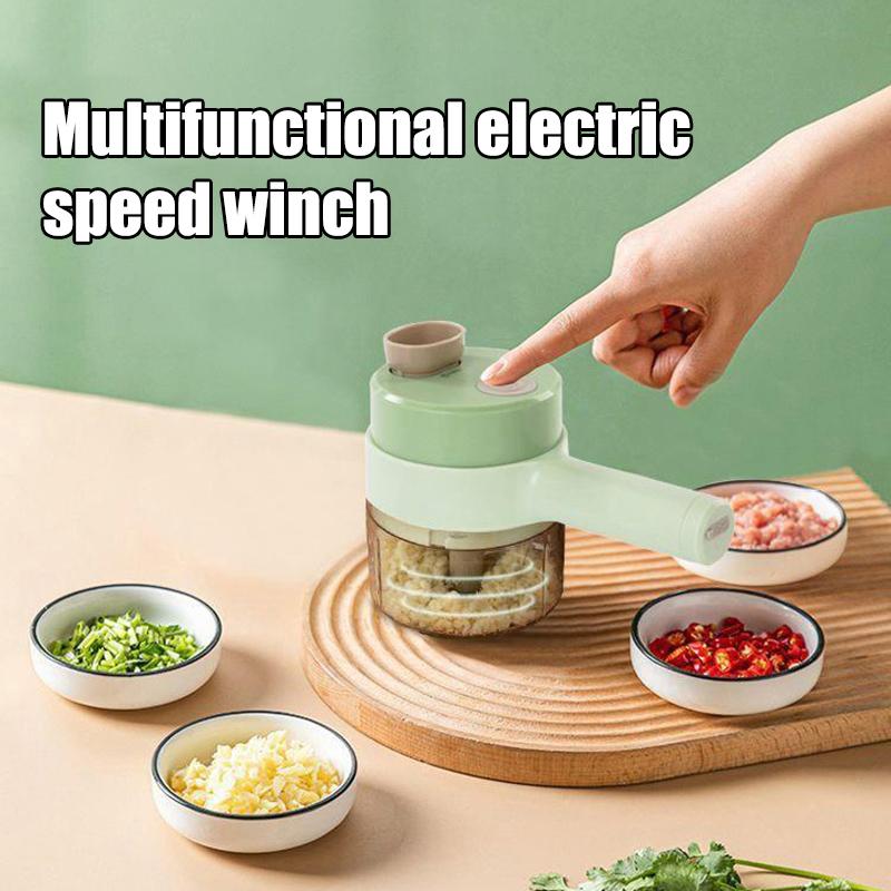 Stone Home 1PC Groentesnijder Snoerloze Elektrische Knoflook Keukengerei Accessoire Voedselsnijder Hand-held Keukenmachine Keukenbenodigdheden groen