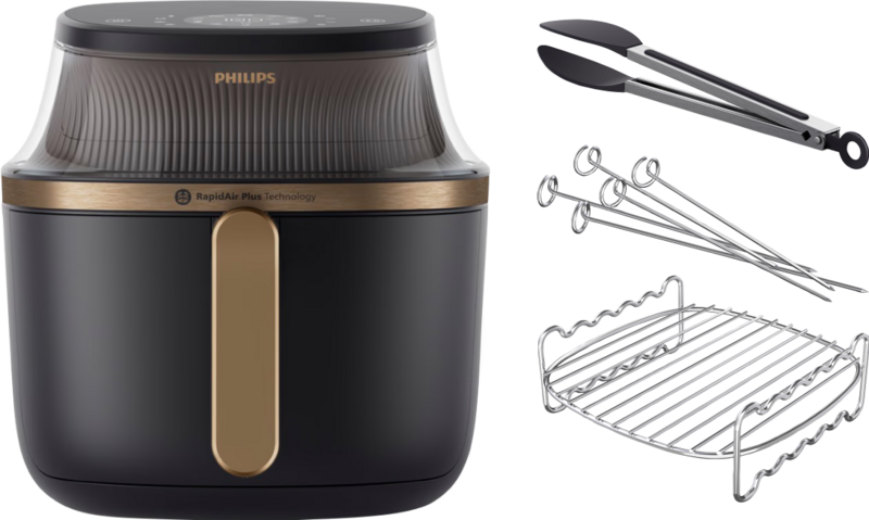 Philips Airfryer XL 3000 Serie NA332/00 + Dubbellaagse kookset