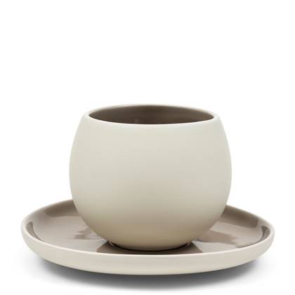 Rivièra Maison Riviera Maison Kop en Schotel Beige - Clement - Aardewerk - 370 ml