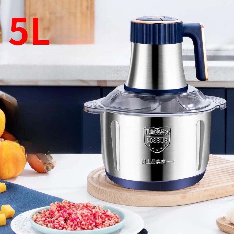 Houspace Kitchen 5L capaciteit vleesmolen 5 snelheden roestvrijstalen elektrische vleesmolen 500W krachtige multifunctionele huishoudelijke keukenmachine voor keuken zilver