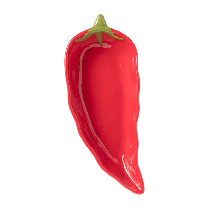Xenos Schaal peper groot - rood - 4.5x28x11 cm