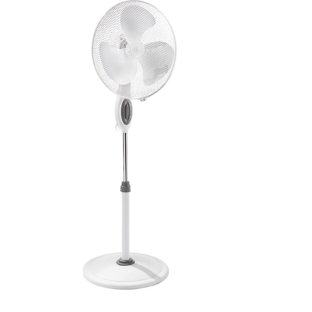 Staande ventilator met kunststof behuizing, wit, 3 standen, vanaf 3 st.