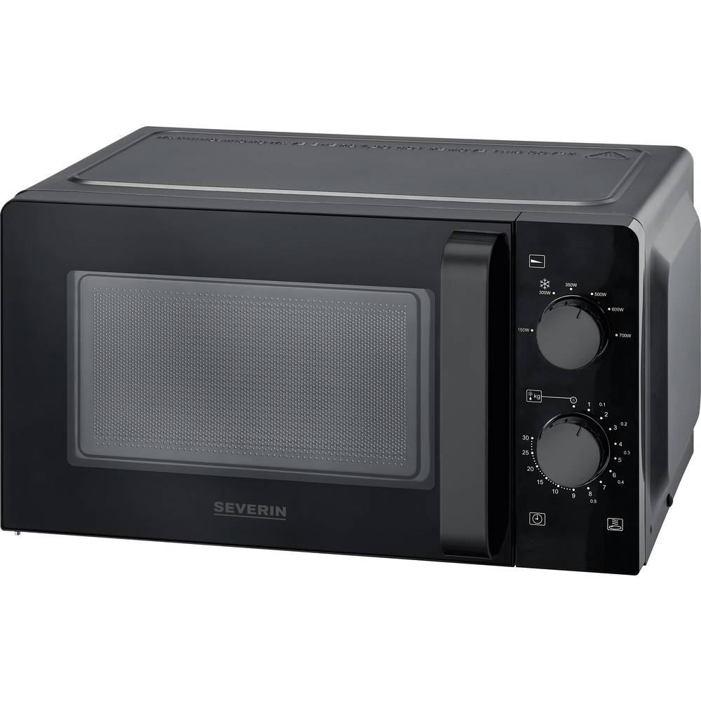 Severin MW 9587 Magnetron Zwart (mat), RVS 800 W Timerfunctie