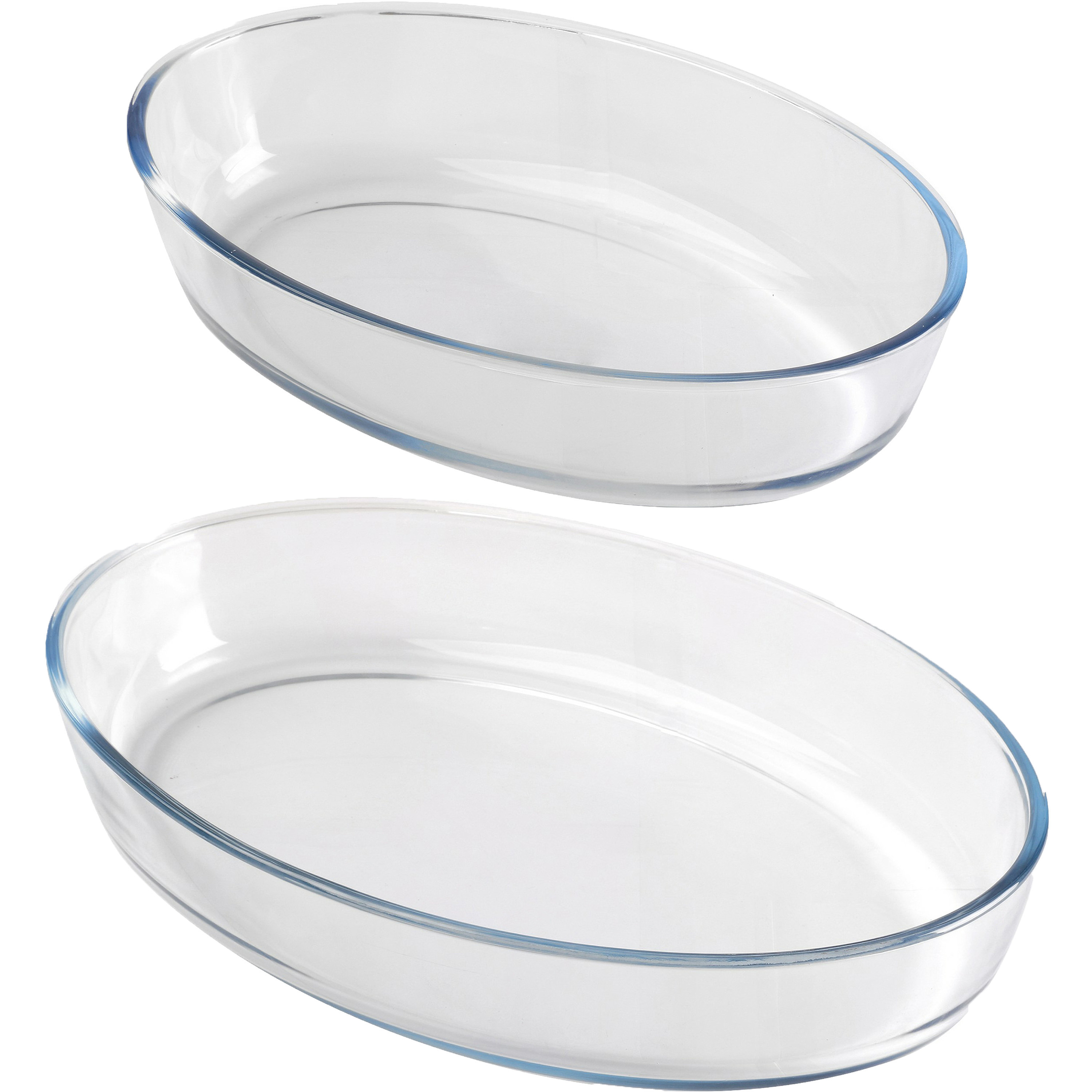 Chef Traiteur Ovenschaal set 2-delig - ovaal - glas - 2,4 en 4L -