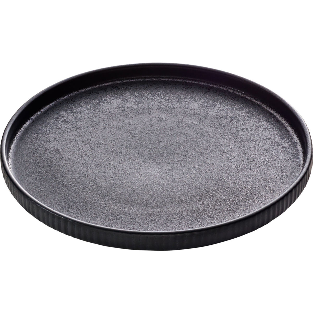 Playground Plat bord Nara reliëf; 27x2.5 cm (ØxH); zwart; rond; 6 stuk / verpakking