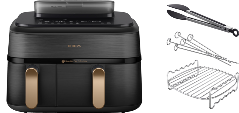 Philips 5000 Series Dual Basket NA552/00 + Dubbellaagse kookset