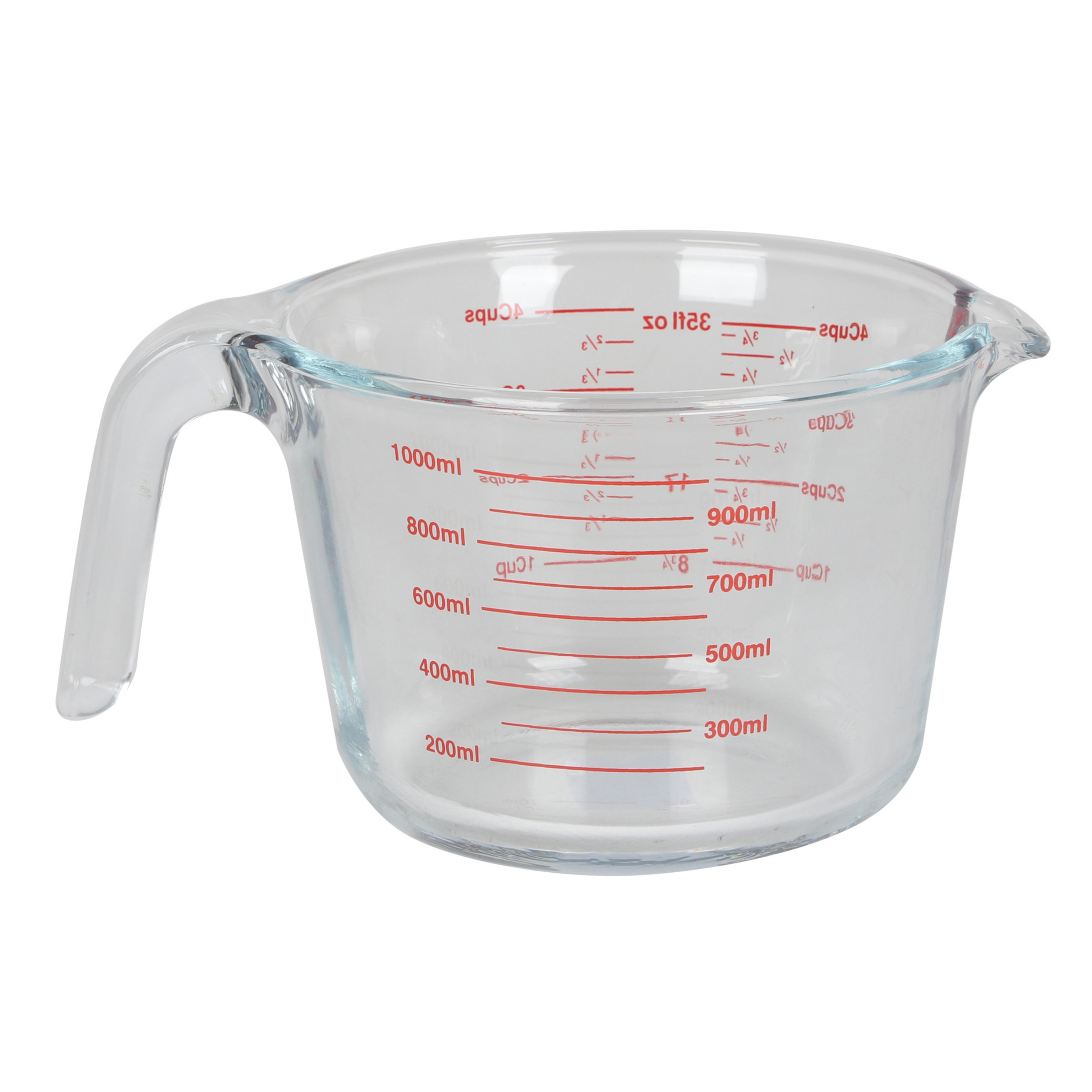 Urban Living Keuken maatbeker/mengbeker - glas - transparant - 1 liter - schenktuit -