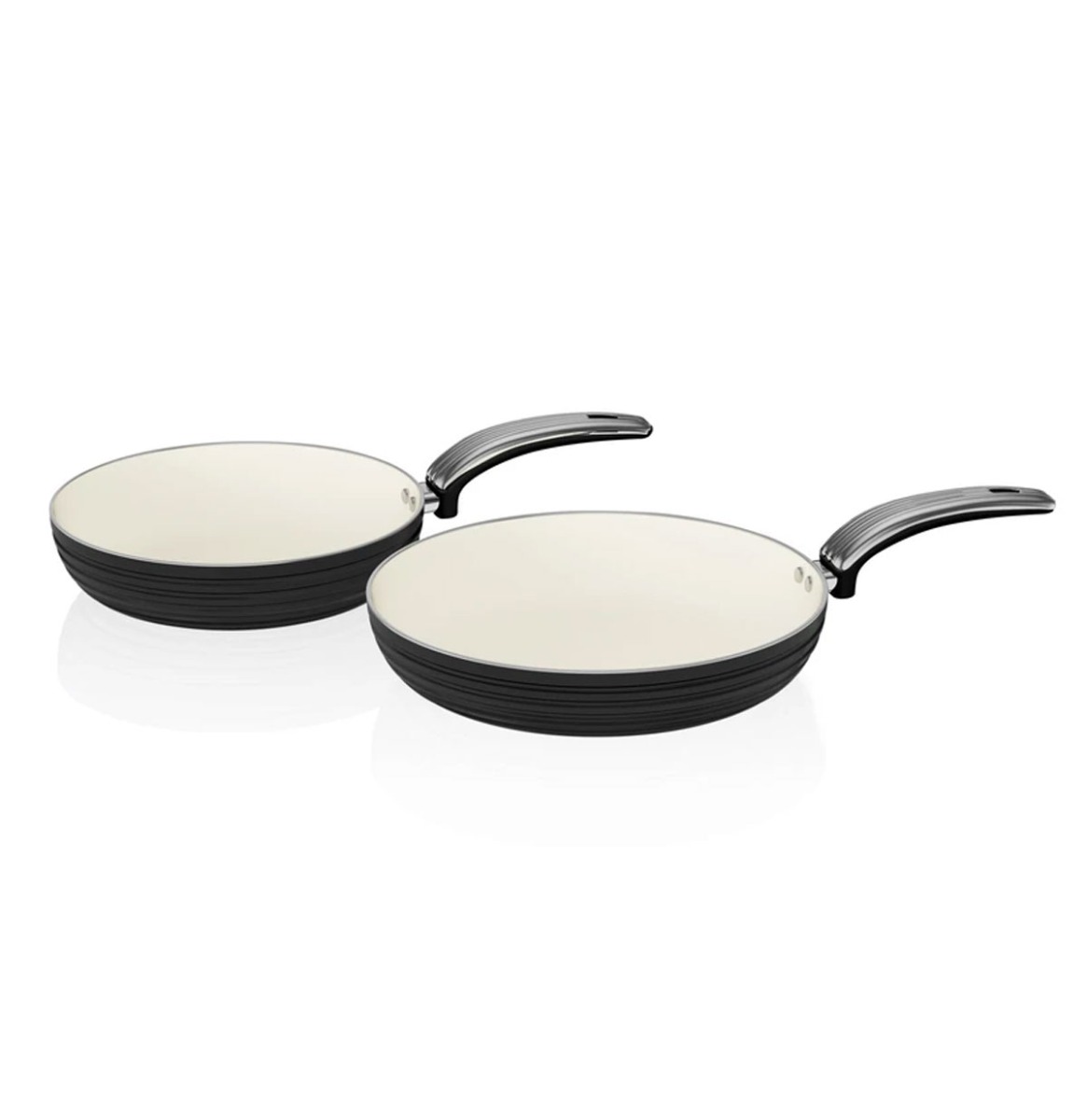 Fiftiesstore Swan Retro Koekenpannen - Set Van 2 - Zwart - LAATSTE KANS