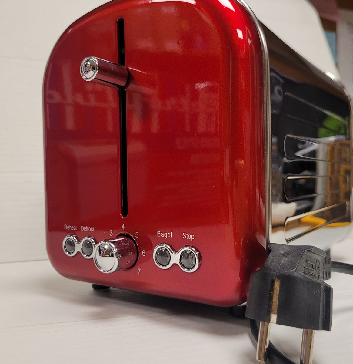 Fiftiesstore Retro Line - Broodrooster 2 slice (Rood/Zilver)