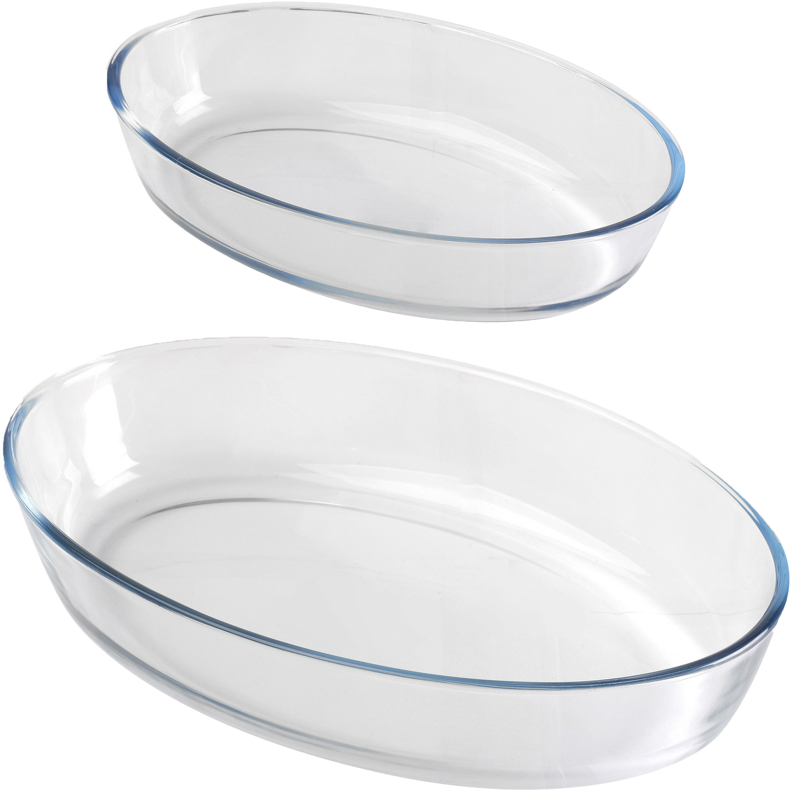 Chef Traiteur Ovenschaal set 2-delig - ovaal - glas - 0,75 en 3L -