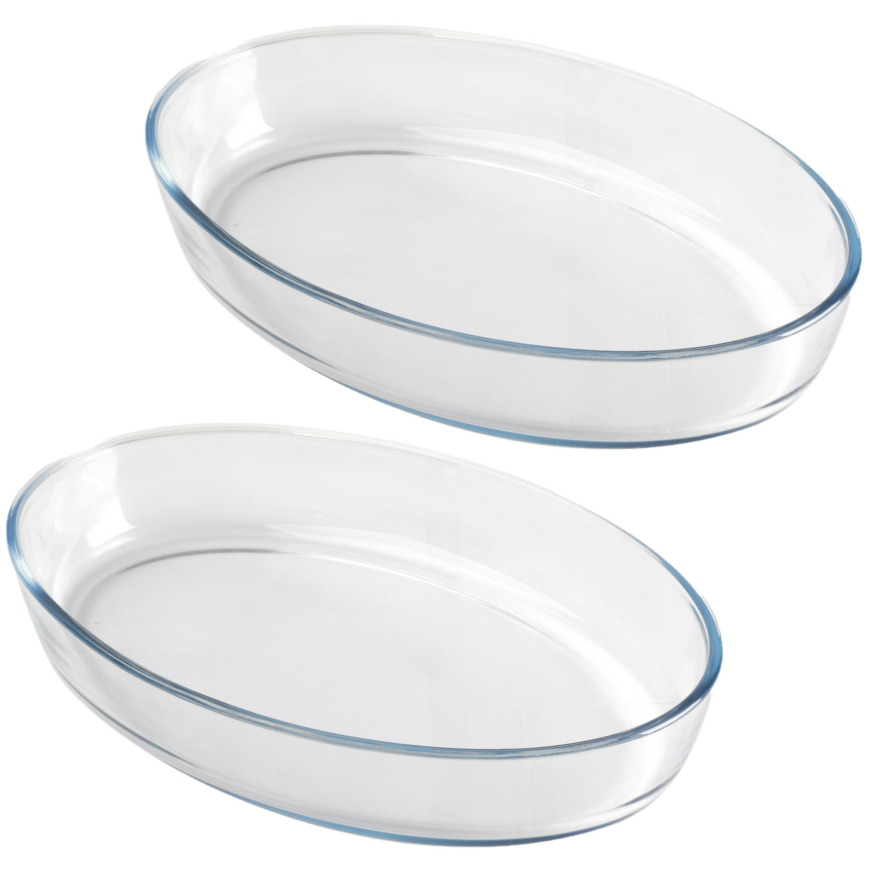 Chef Traiteur Ovenschaal van borosilicaat glas - 2x - ovaal - 3 Liter - 35 x 24 x 7 cm -