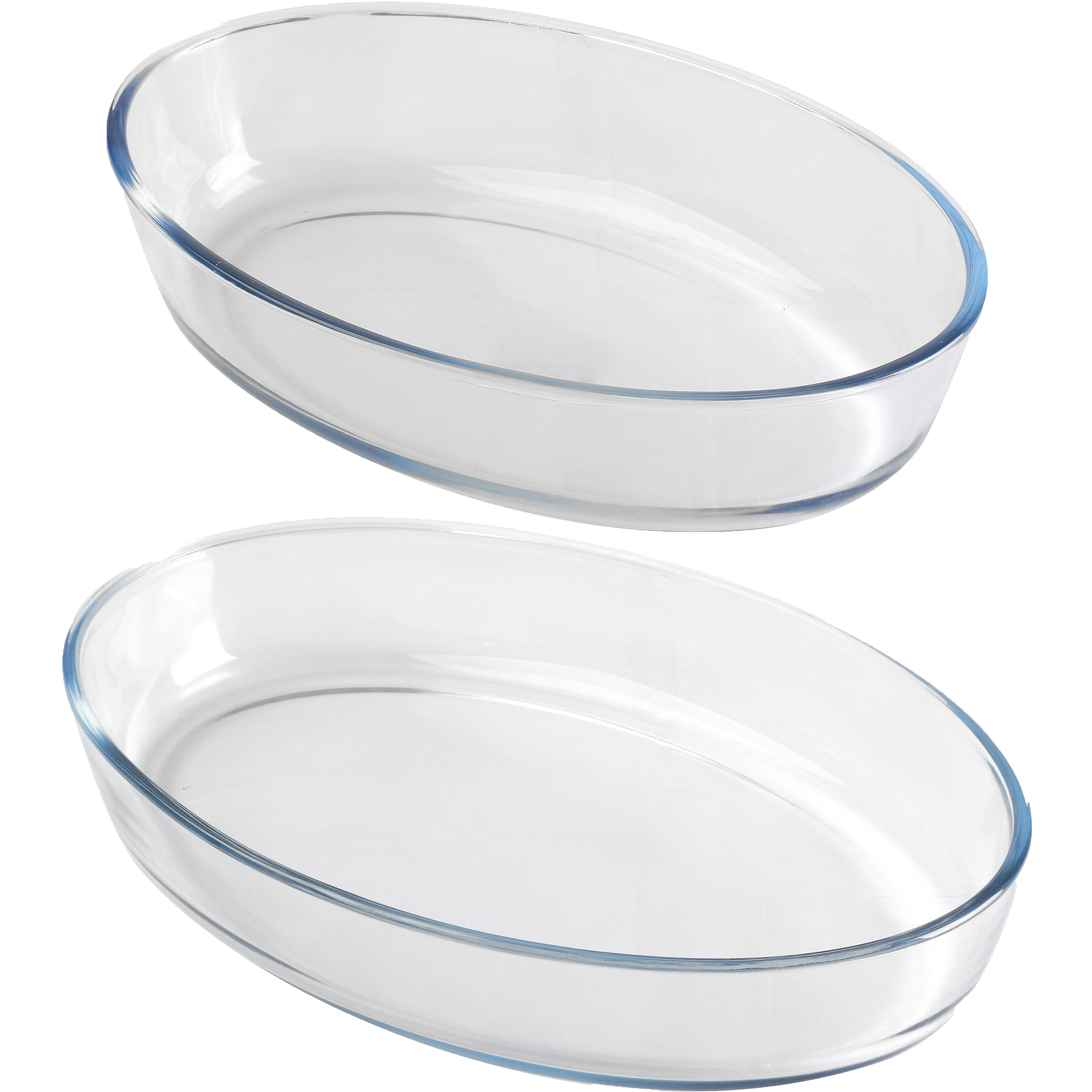 Chef Traiteur Ovenschaal set 2-delig - ovaal - glas - 3L en 4L -