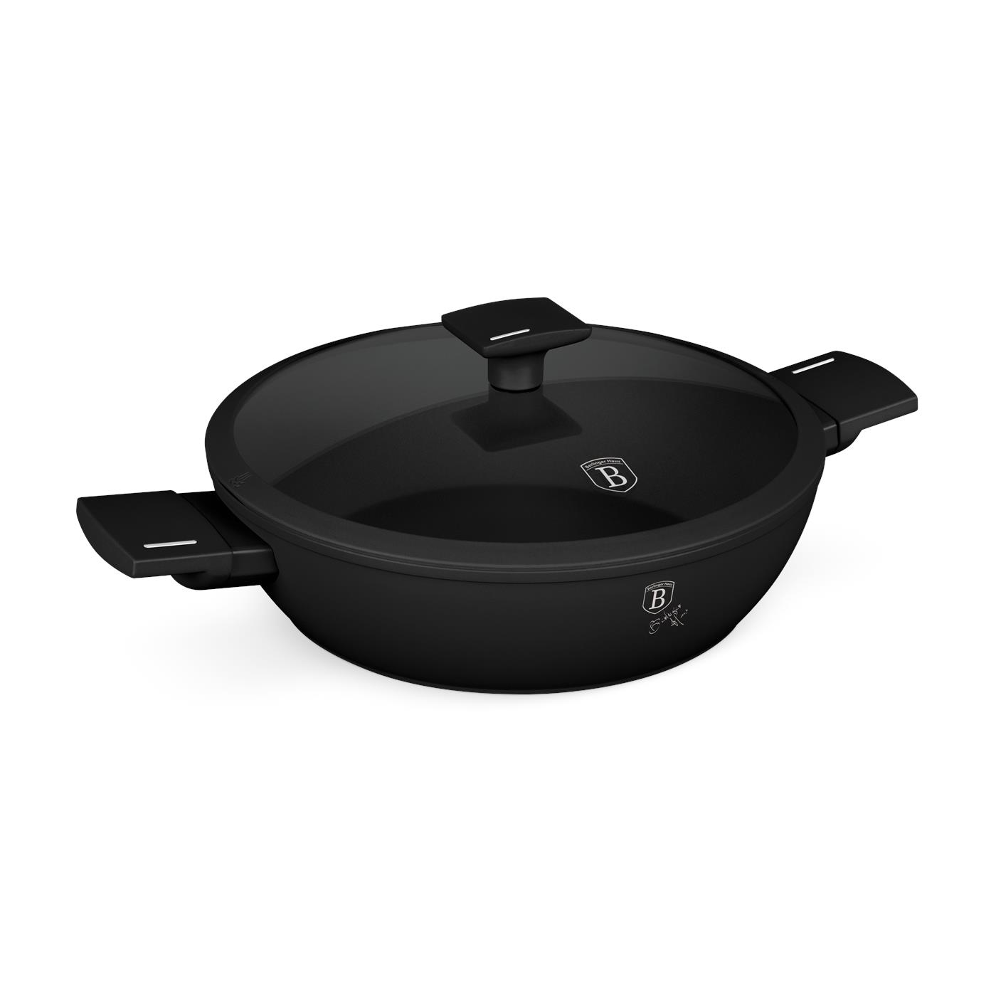 BerlingerHaus Hapjespan Laag Met Deksel Mat Zwart 28cm