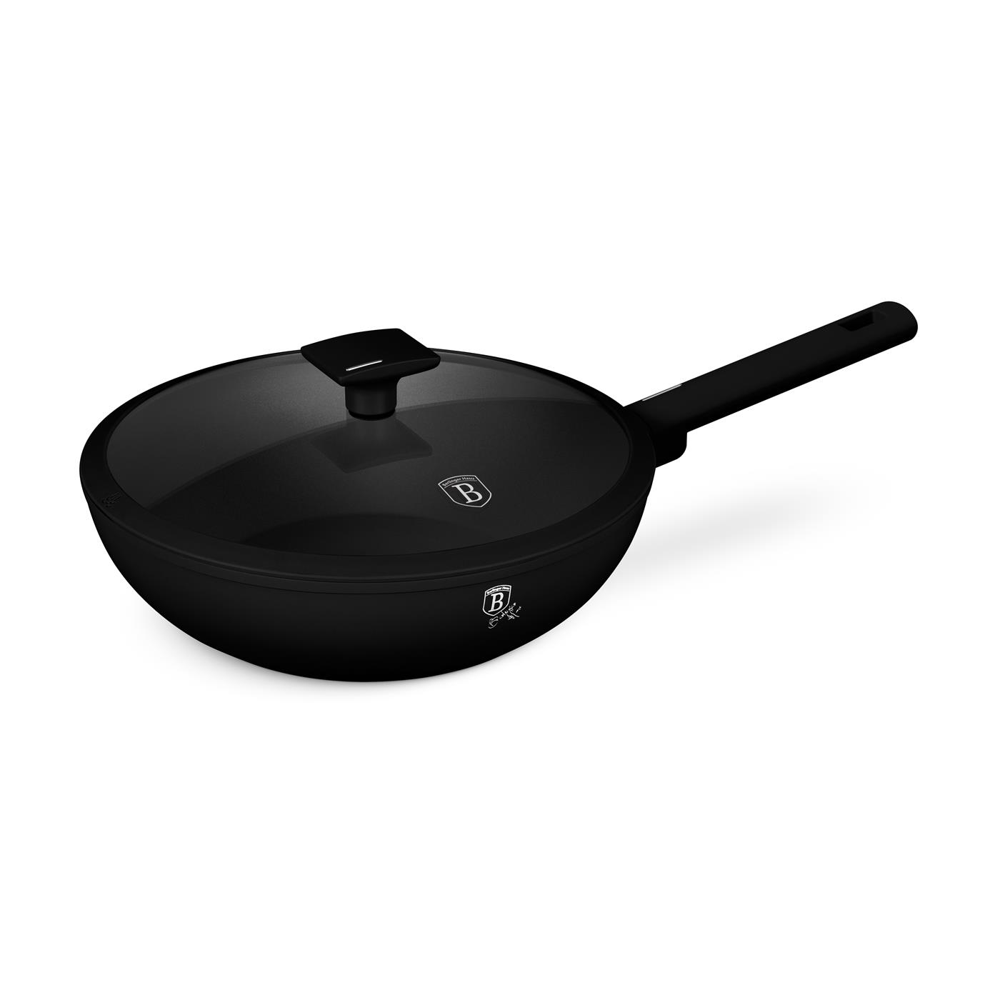 BerlingerHaus Wokpan Met Deksel Mat Zwart 28cm