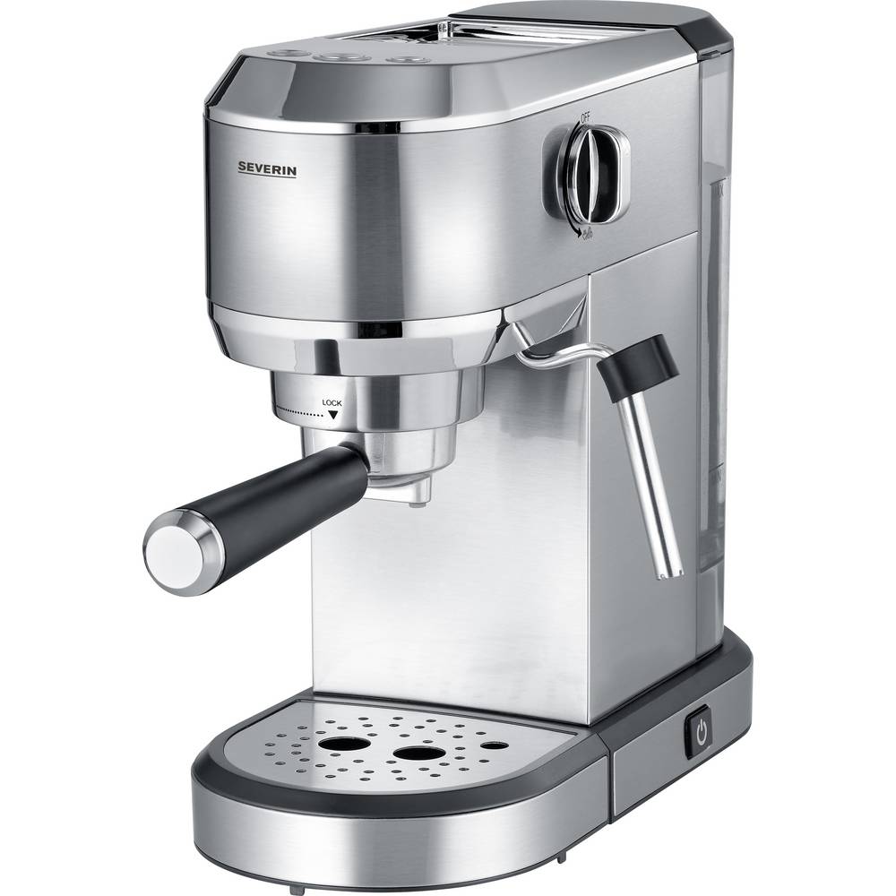 Severin KA 5997 Espressomachine met filterhouder Chroom (geborsteld), Zwart 1350 W Met melkopschuimer
