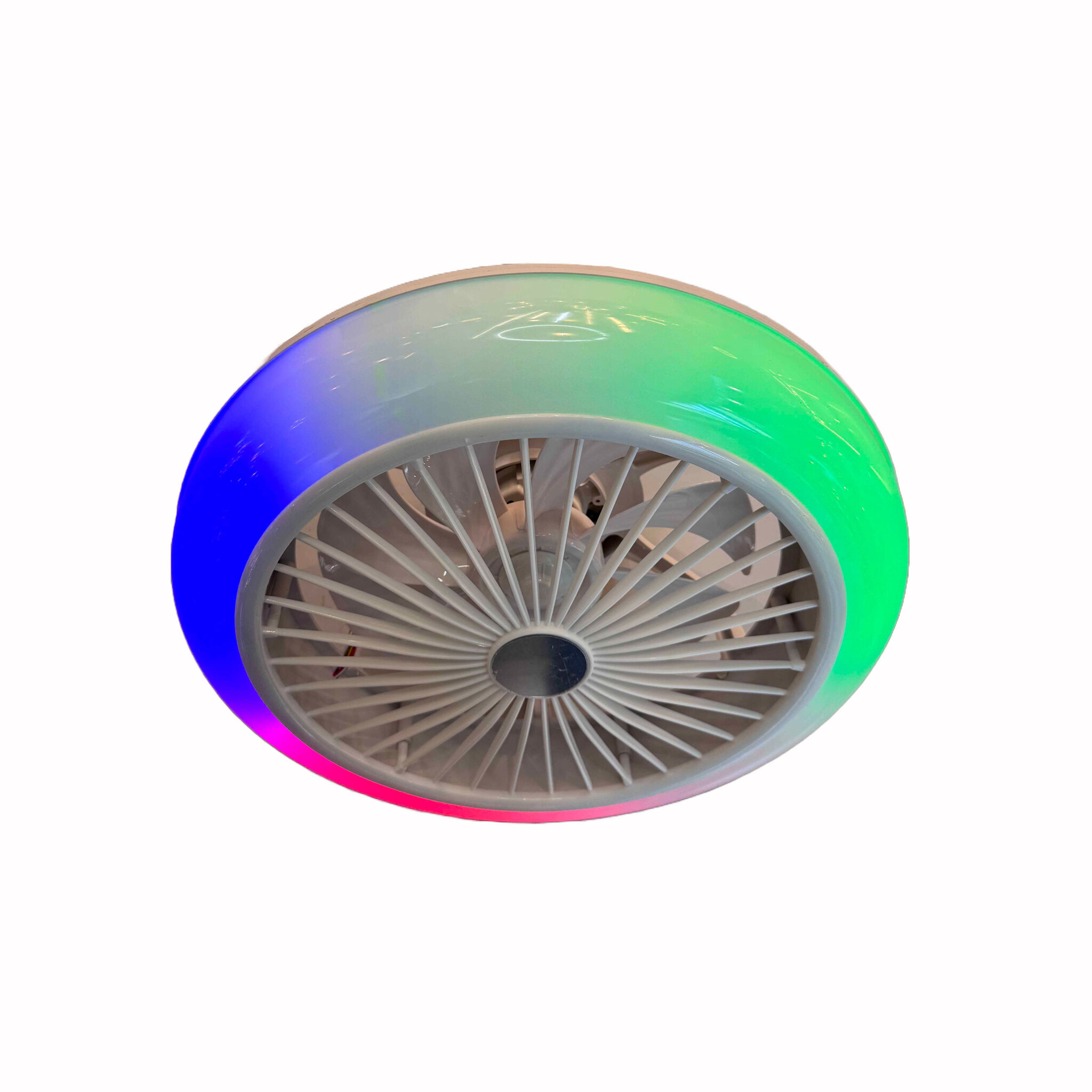 CristalRecord Plafondventilator Iris met speaker Ø 44 cm RGB wit