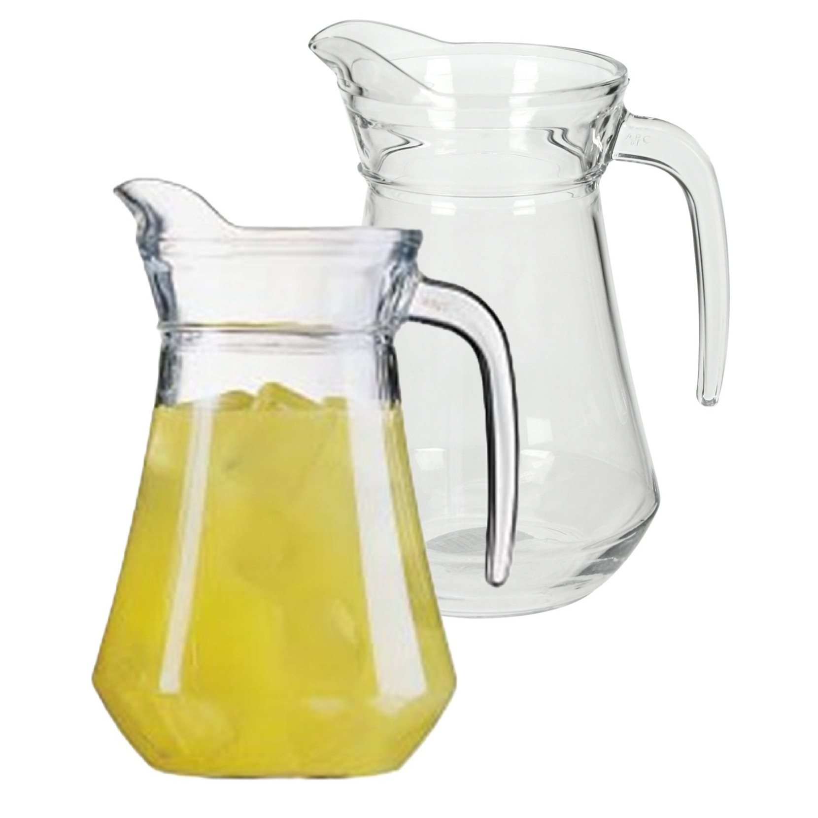 Luminarc Glazen schenkkan/sapkan - 2x - 1,3 liter - met handvat -