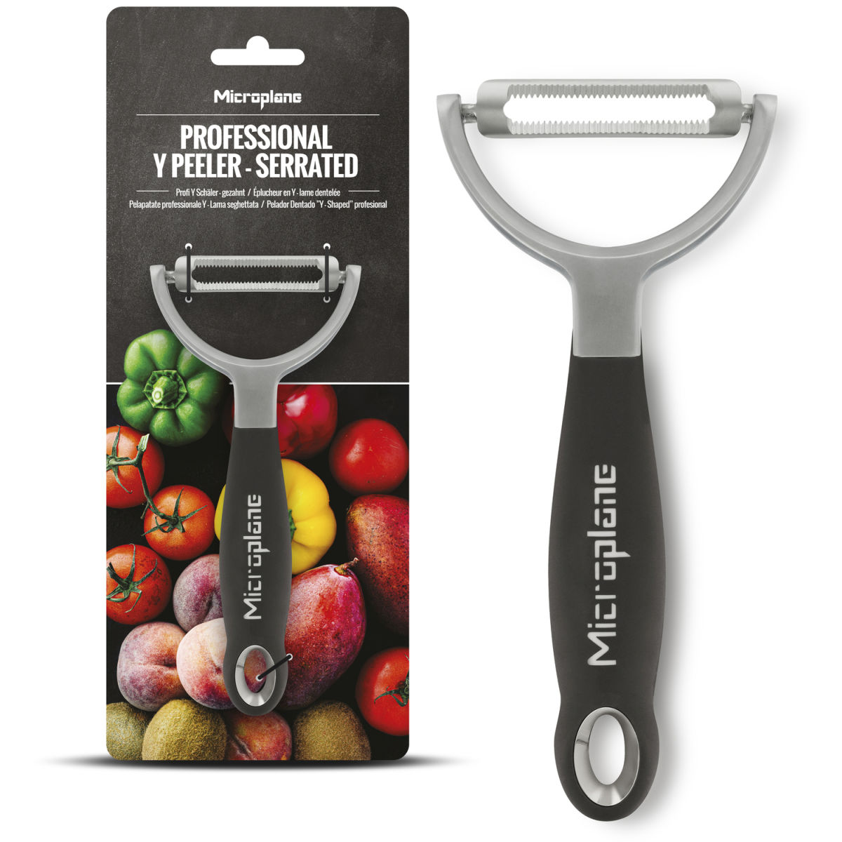 Microplane Professionele dunschiller Serrated; 16.4x7.5x2.5 cm (LxBxH); zwart