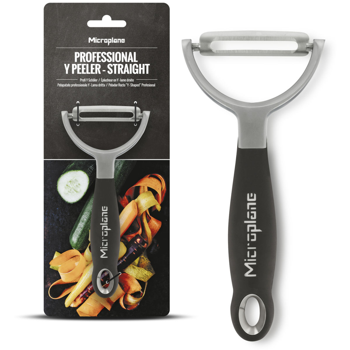 Microplane Professionele dunschiller Straight; 16.4x7.5x2.5 cm (LxBxH); zwart