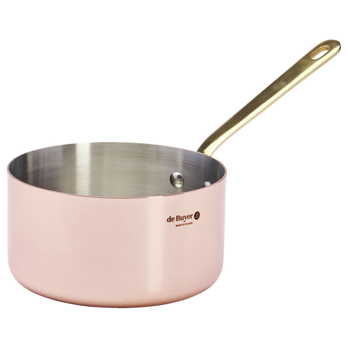 De Buyer Steelpan mit Messinggriff; 16x8.5 cm (ØxH); rosé/goud; rond