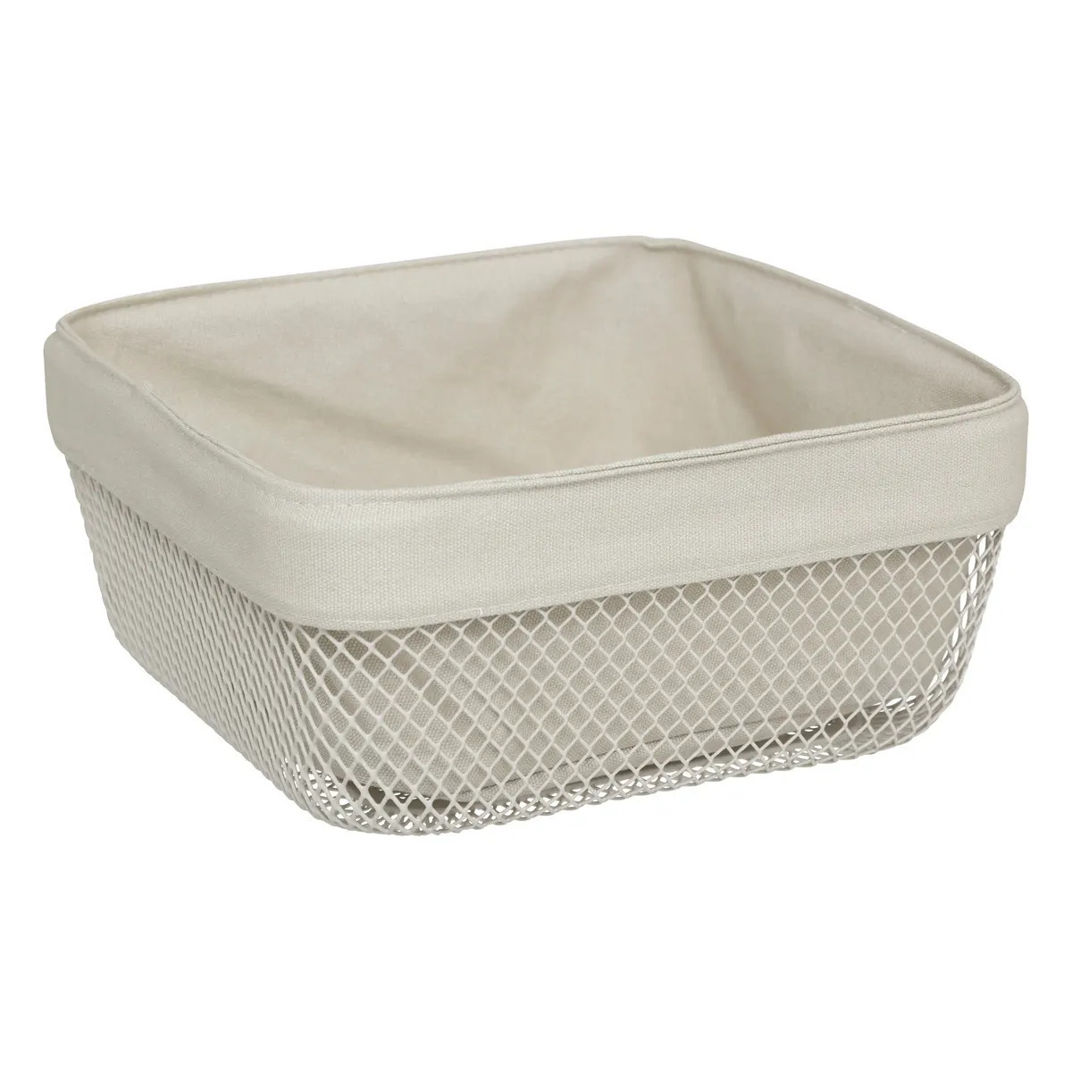 5five Broodmandje Bistro plus - metaal/stof - beige - 25 x 11 cm -
