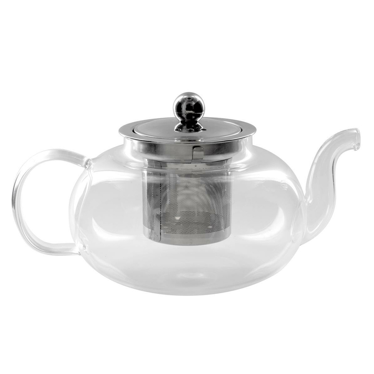 Home Deco Factory Theepot Kensington - Glas - met deksel - transparant - 700 ml - 13 x 20 cm -