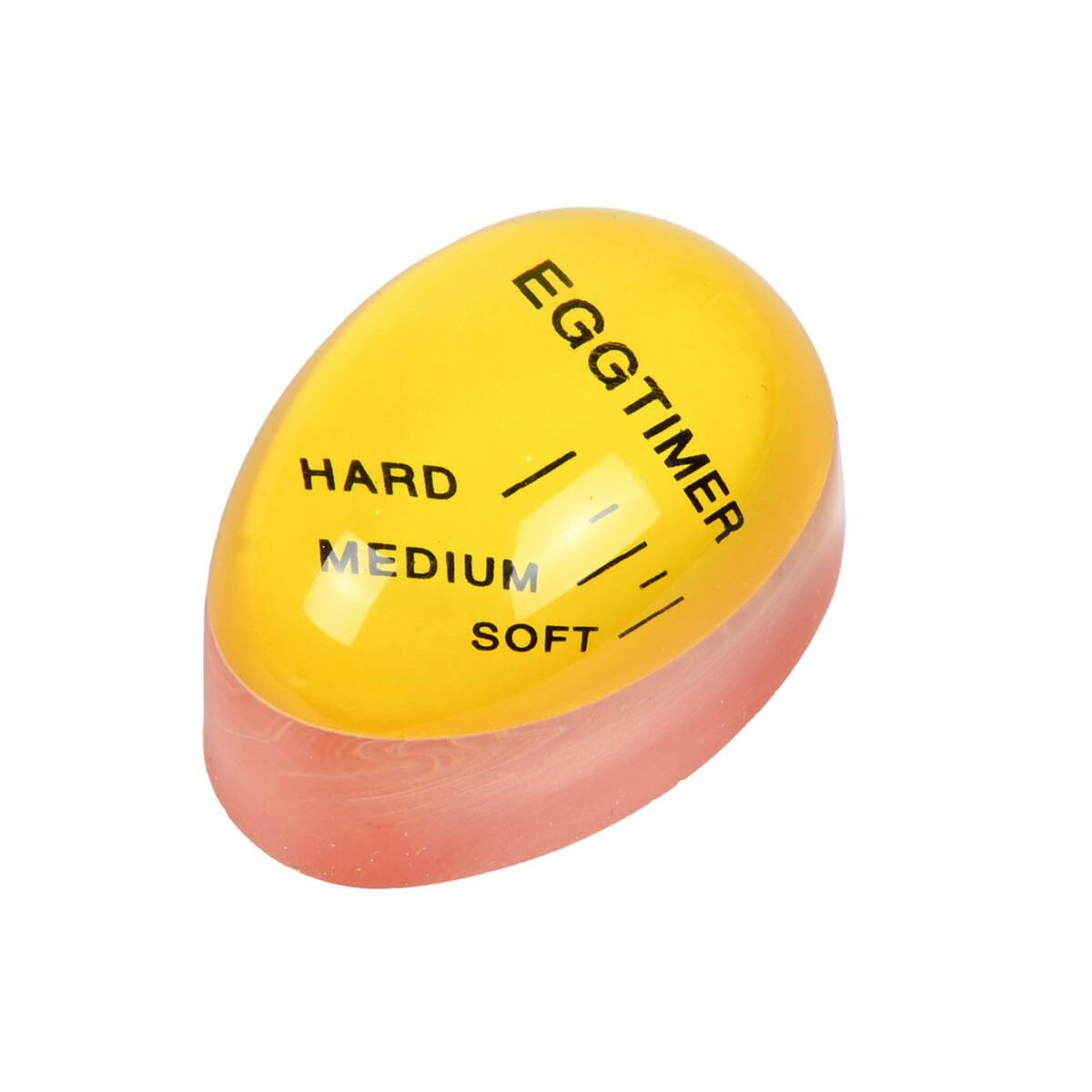 Benson Eierwekker - rood/geel - siliconen - kookwekker eieren - zacht/medium/hard - 6 x 4 cm -