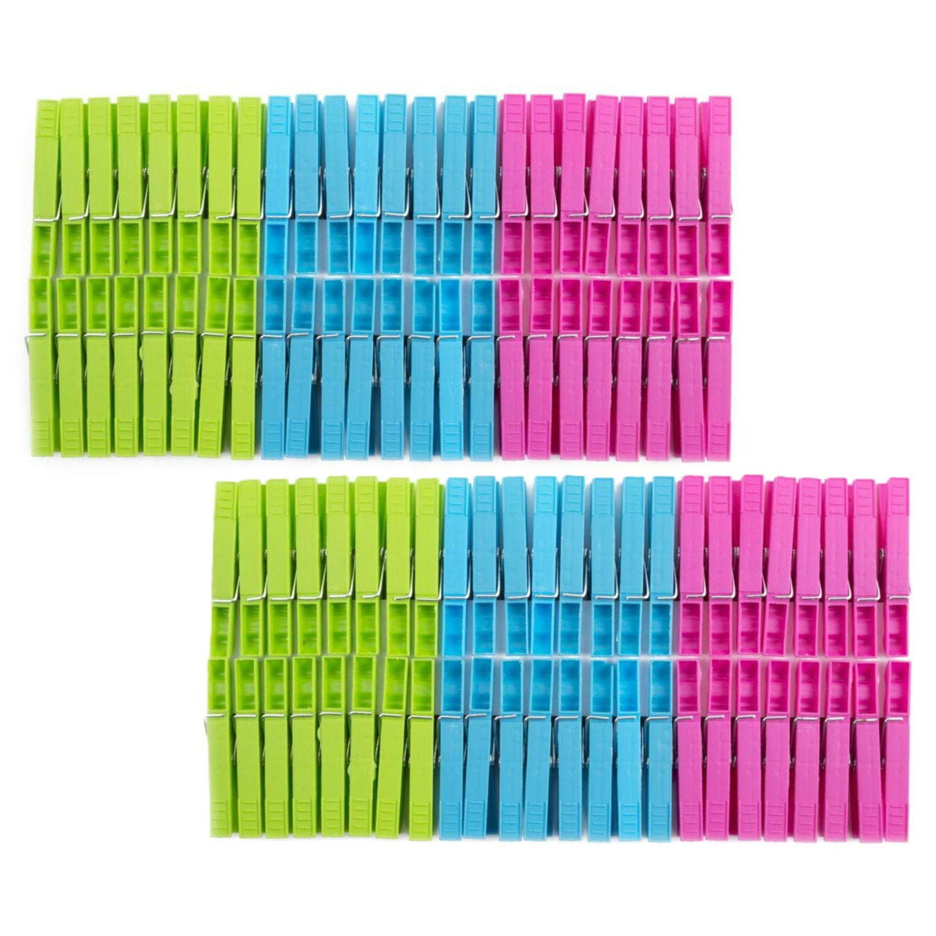 Benson Wasknijpers - 96x stuks - kleurenmix fel - kunststof - 8 cm -