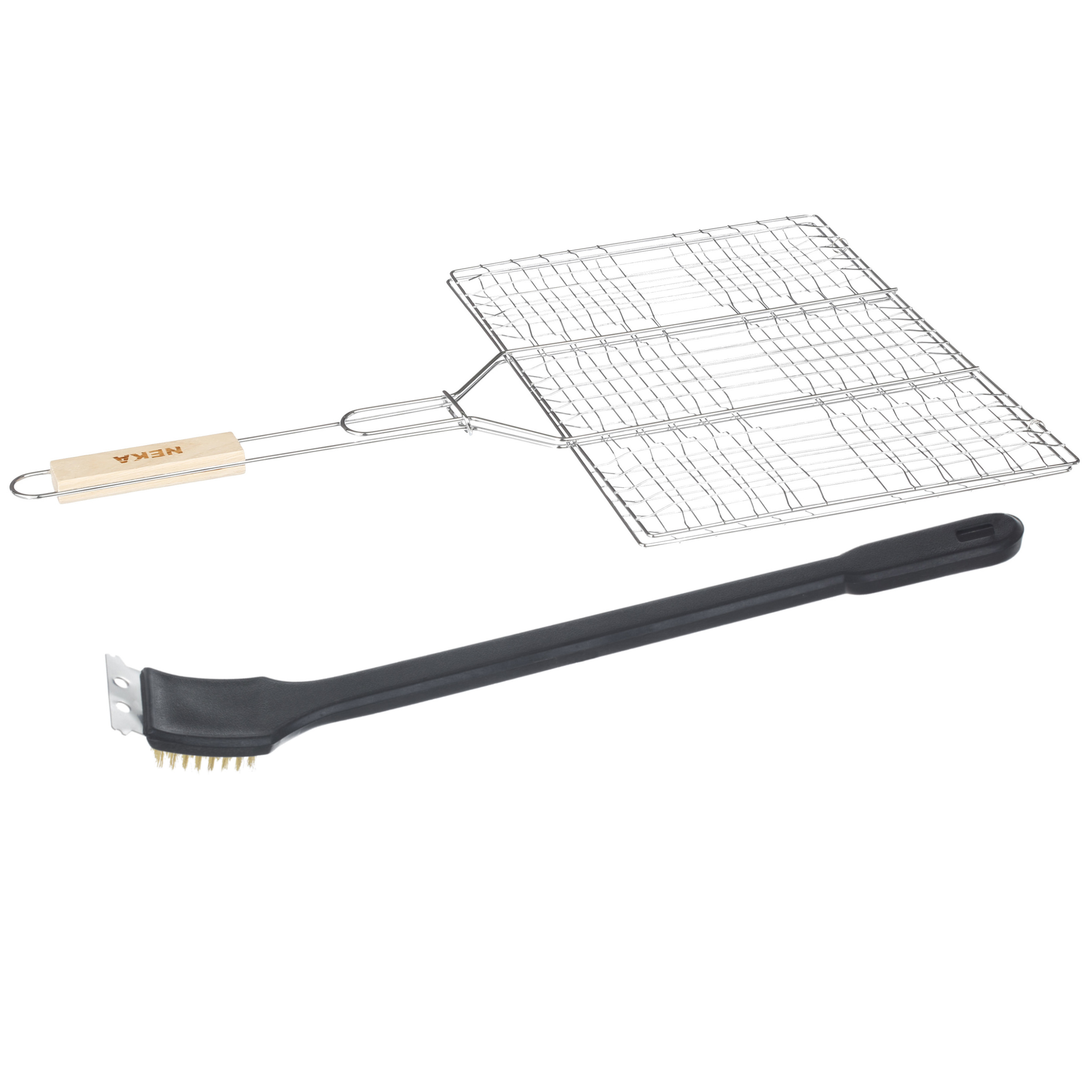 Neka BBQ/barbecue grill klem cm incl. schoonmaakborstel -