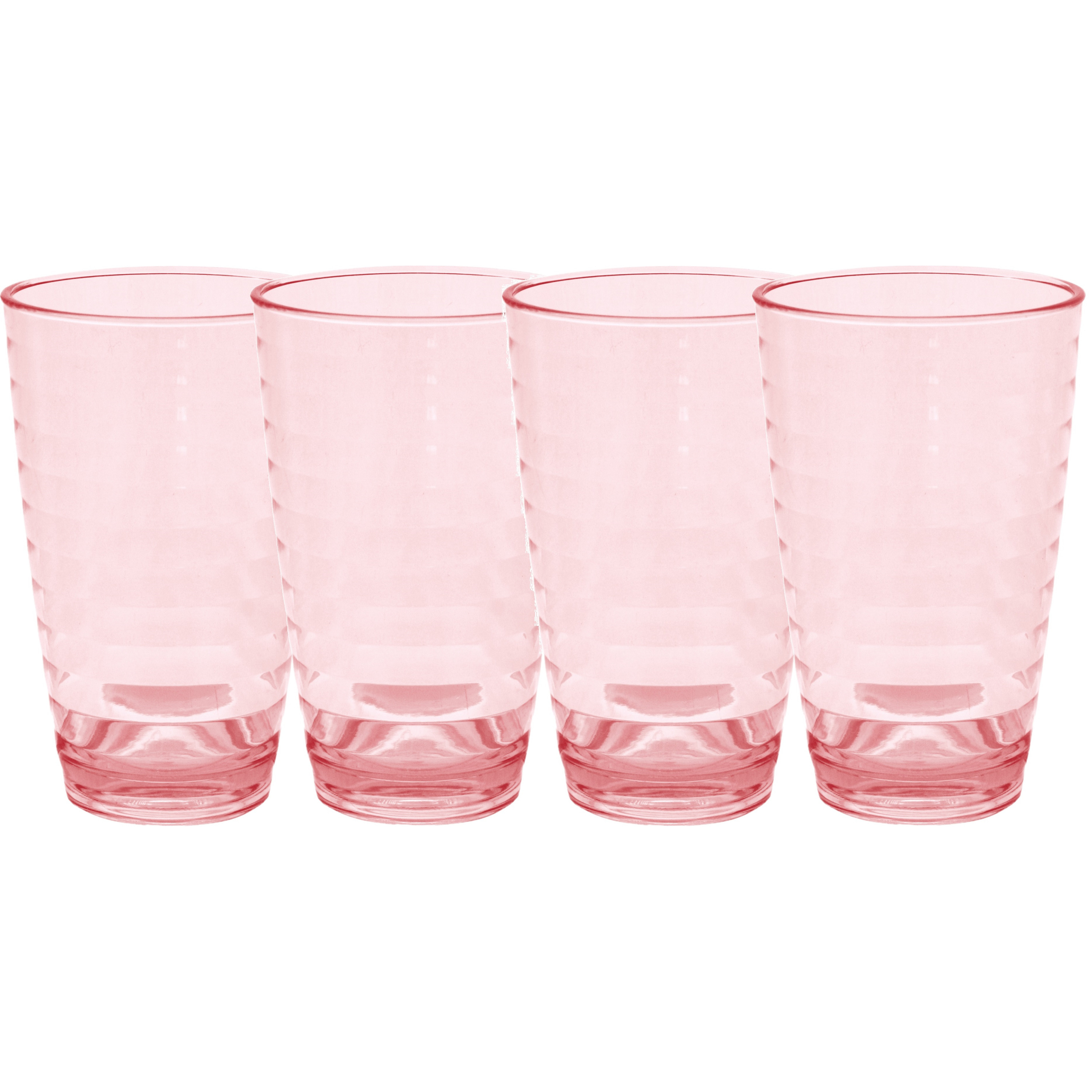 Eurotrail Set van 2x stuks onbreekbare kunststof camping drinkglazen rood 400 ml -