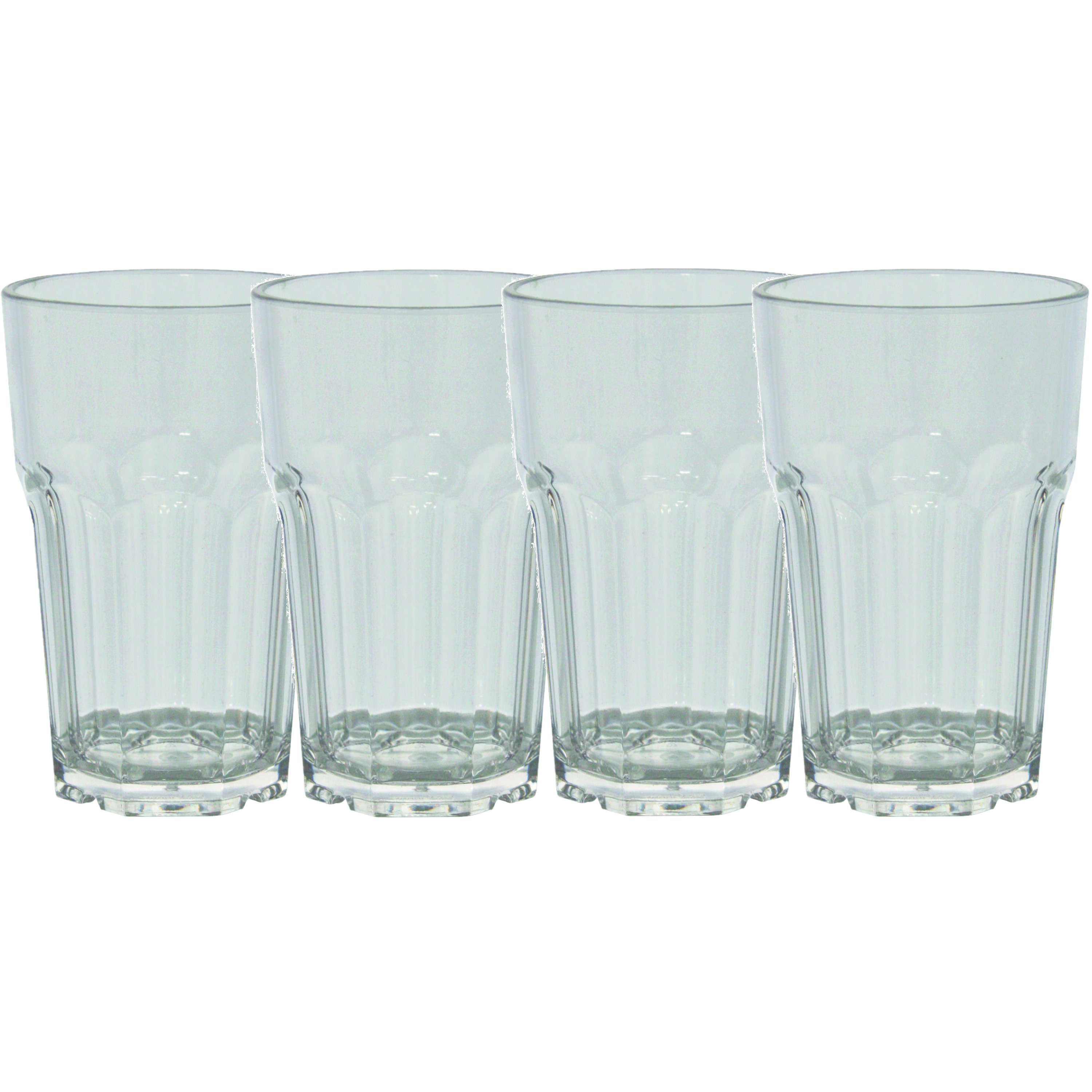 Eurotrail Set van 10x stuks onbreekbare kunststof camping drinkglazen/waterglazen 285 ml -