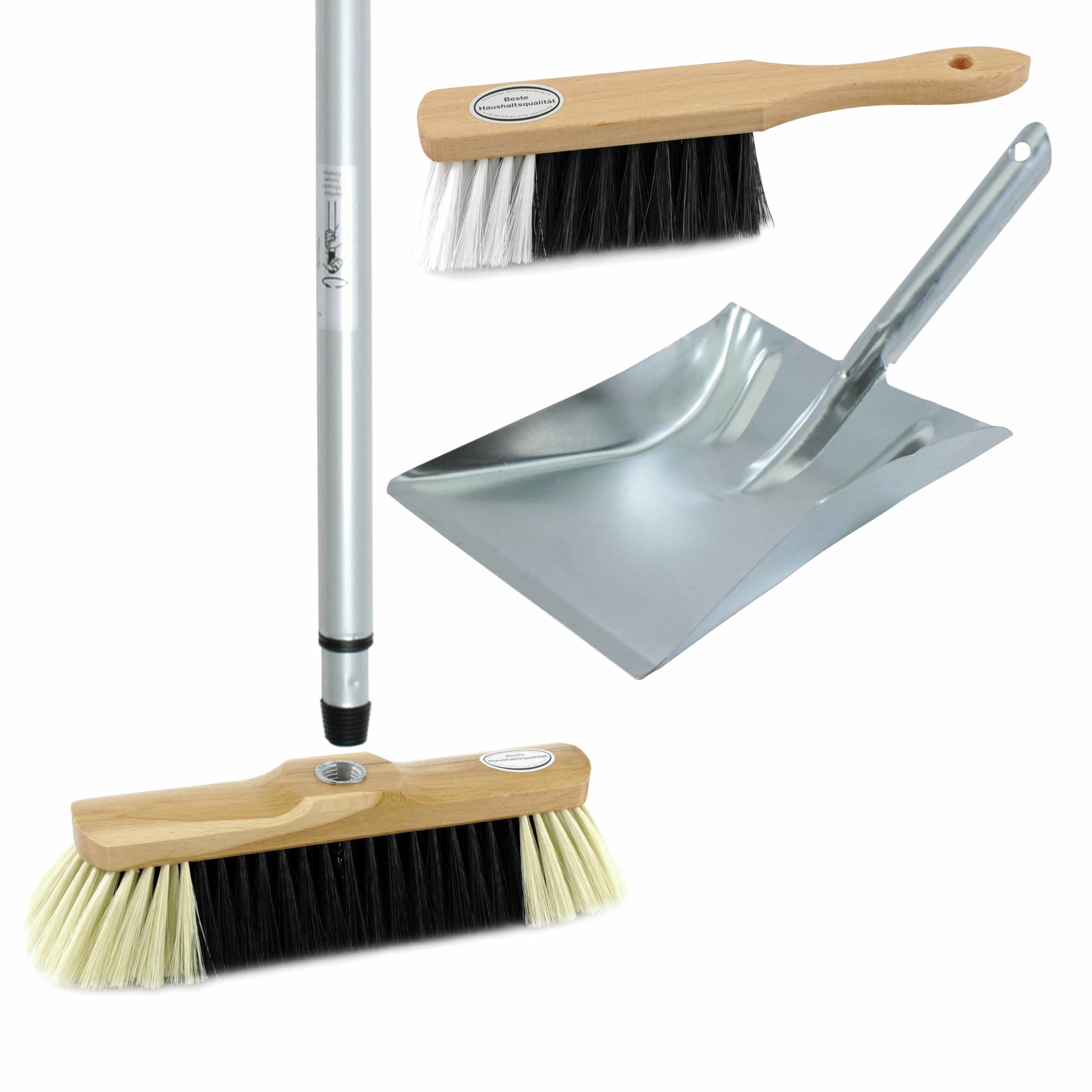 Sorex Bezemset lichtbruin/zilver van metaal inclusief telescoopsteel 200 cm voor binnen -