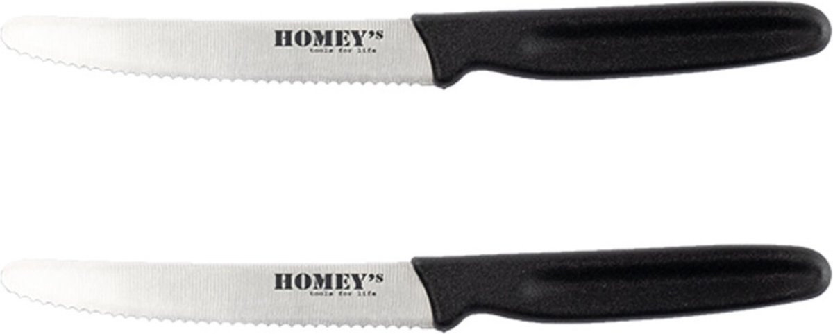 Homeij De Homey's Mo¨lti Black Tafelmessen Zijn Voorzien Van Gekartelde RVS Lemmetten