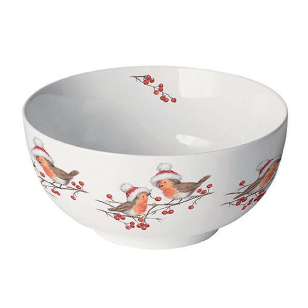 Ambiente Kom Christmas Robins White