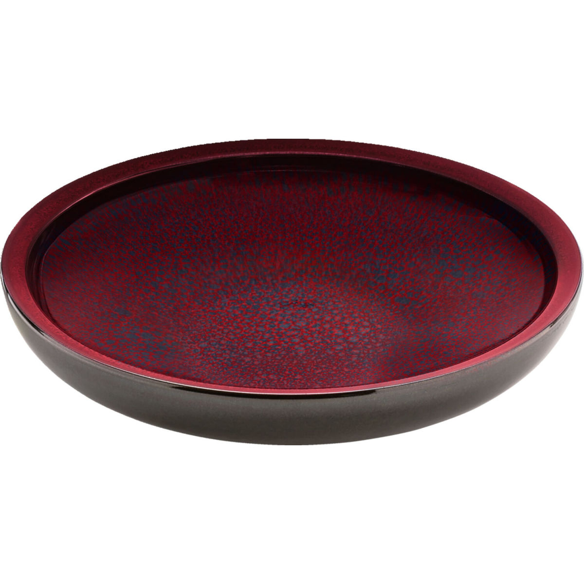 Playground Bord diep rond coup GLOW; 1300ml, 25x6.1 cm (ØxH); rood/zwart; rond; 2 stuk / verpakking
