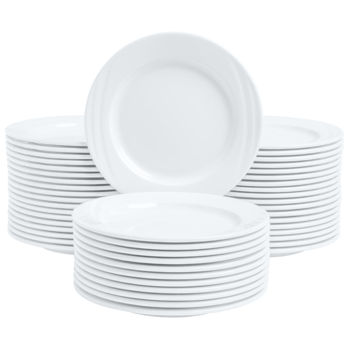 PULSIVA Voordeelpak platte borden Melody; 19.9 cm (Ø); wit; rond; 48 stuk / verpakking