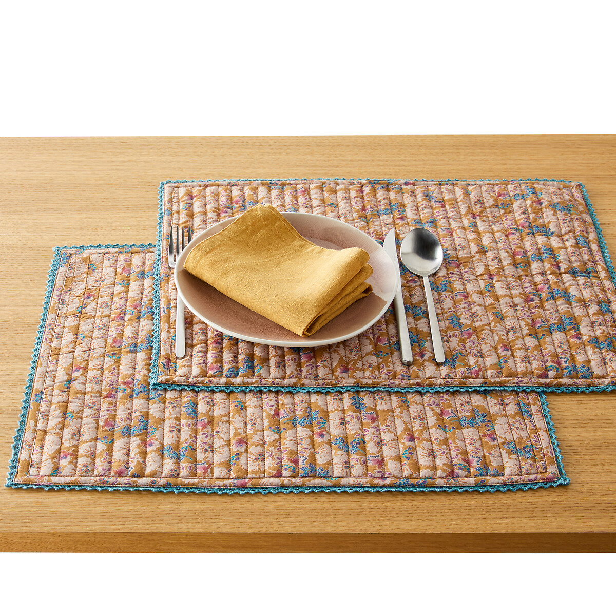 LA REDOUTE INTERIEURS Set van 2 placemats in voilekatoen, Jadav