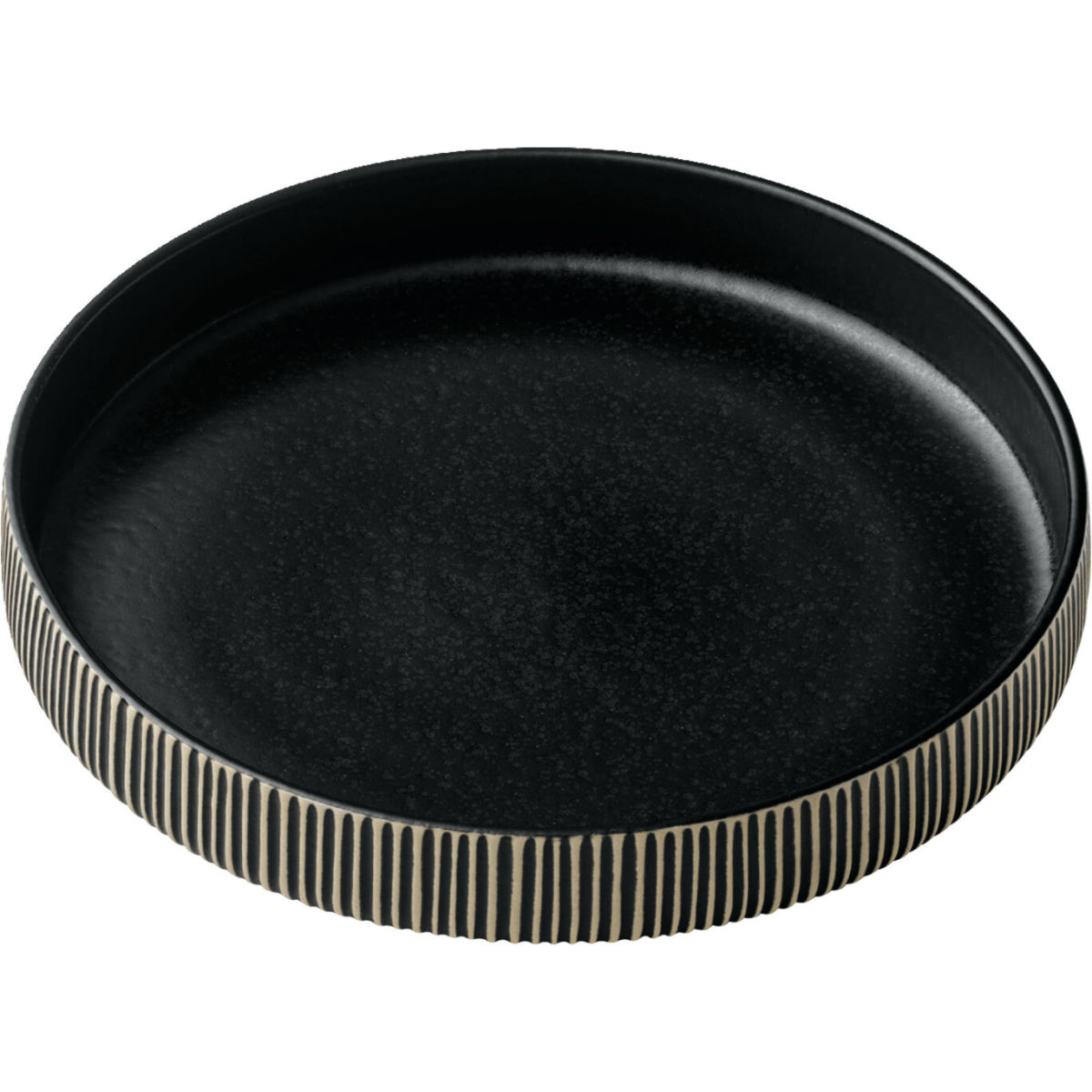 Playground Bord diep Nara reliëf met hoge rand; 1300ml, 24x4.2 cm (ØxH); zwart/wit; rond; 6 stuk / verpakking