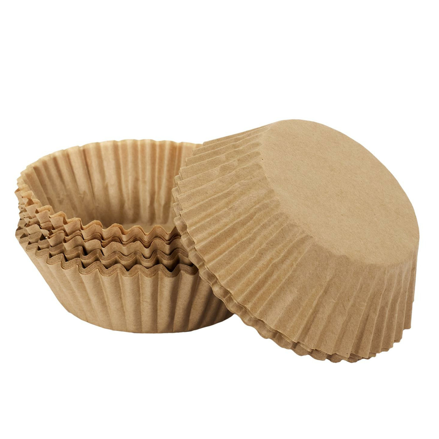Lily Cook Muffin en cupcakes vormpjes - kraft papier - bruin - set 180x stuks - Dia 7 cm -