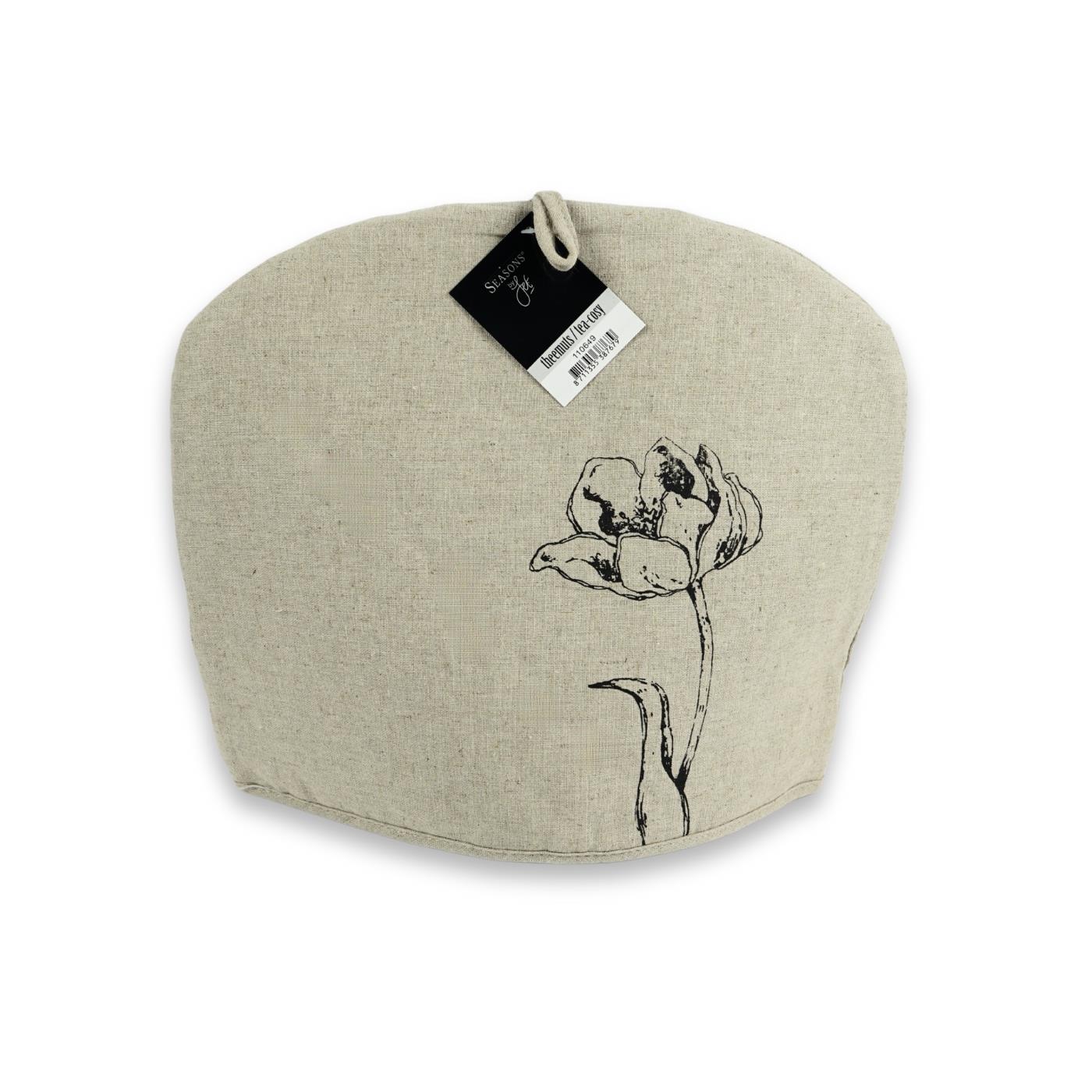 Merkloos Jet theemuts Seasons linnen beige 35cm